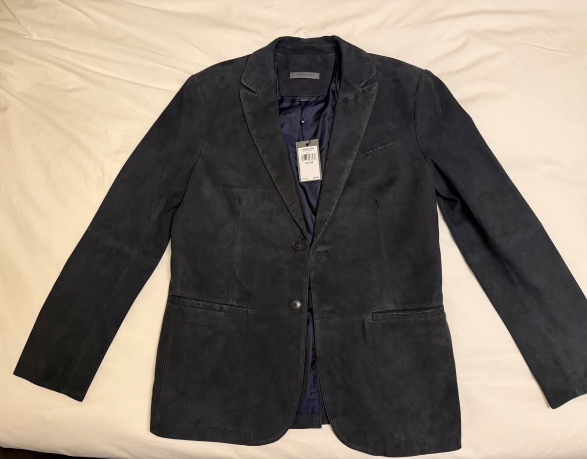 John Varvatos John Varvatos Bartow Leather Blazer Midnight Blue Size 48 Size 38R - 11 Thumbnail