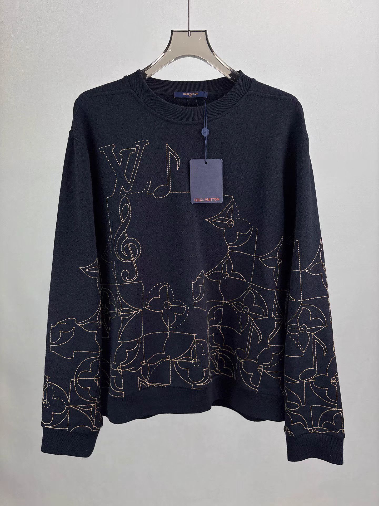 Louis Vuitton LV Note Embroidered Letter Logo Sweatshirt K1 Size US XL / EU 56 / 4 - 1 Thumbnail
