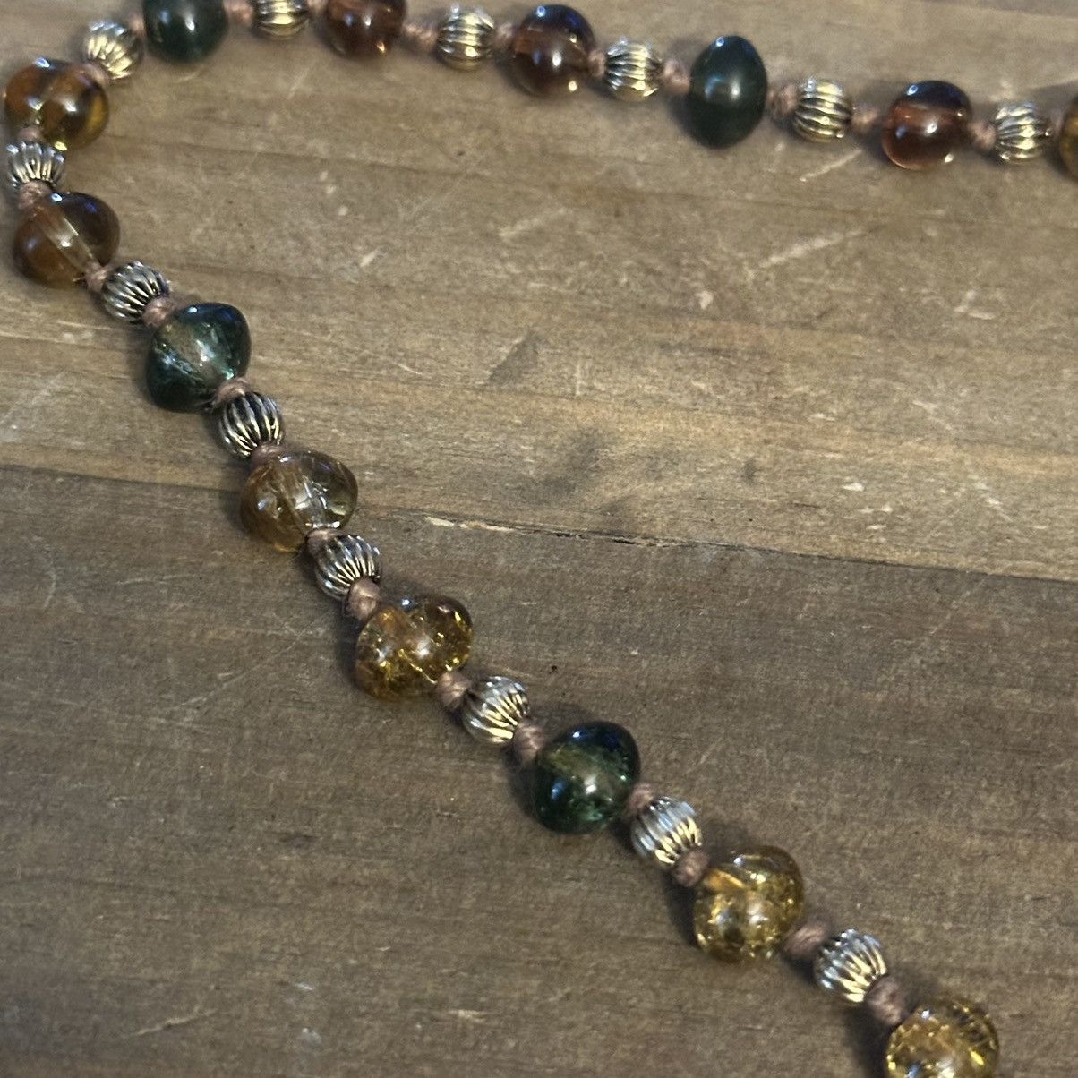Other Amber and green glass bead pendant necklace Size ONE SIZE - 4 Thumbnail