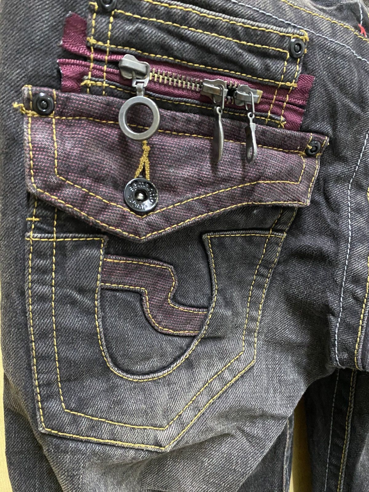 14th Addiction × Japanese Brand × semanticdesign SEMANTIC DESIGN Whisker Denim Jeans MultiPocket Bootcut Size US 32 / EU 48 - 11 Thumbnail