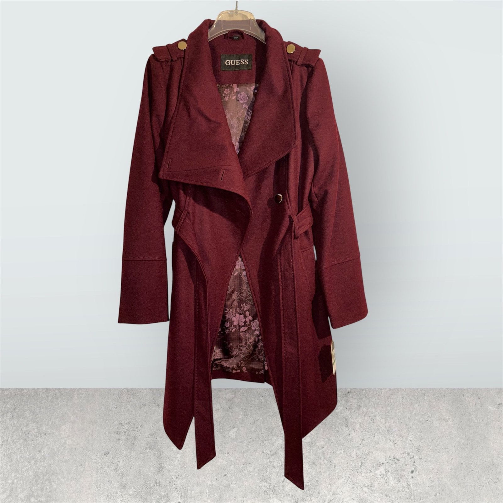 Guess NWT Guess Belted Wool Trench Coat - Size Large Size L / US 10 / IT 46 - 1 Thumbnail