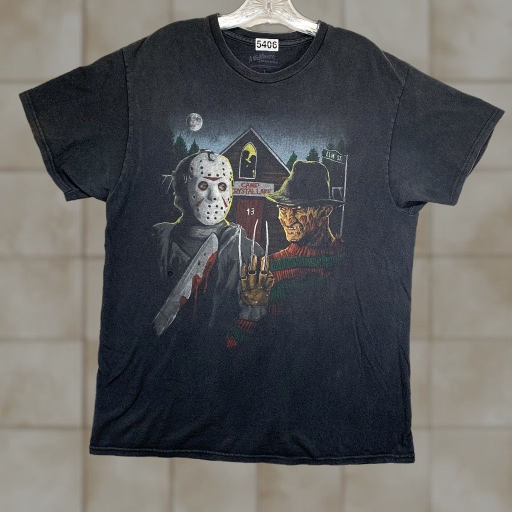 Vintage A Nightmare On Elm Street Freddy Krueger Jason Horror Graphic T-Shirt Medium Black Mens Size US M / EU 48-50 / 2 - 1 Thumbnail