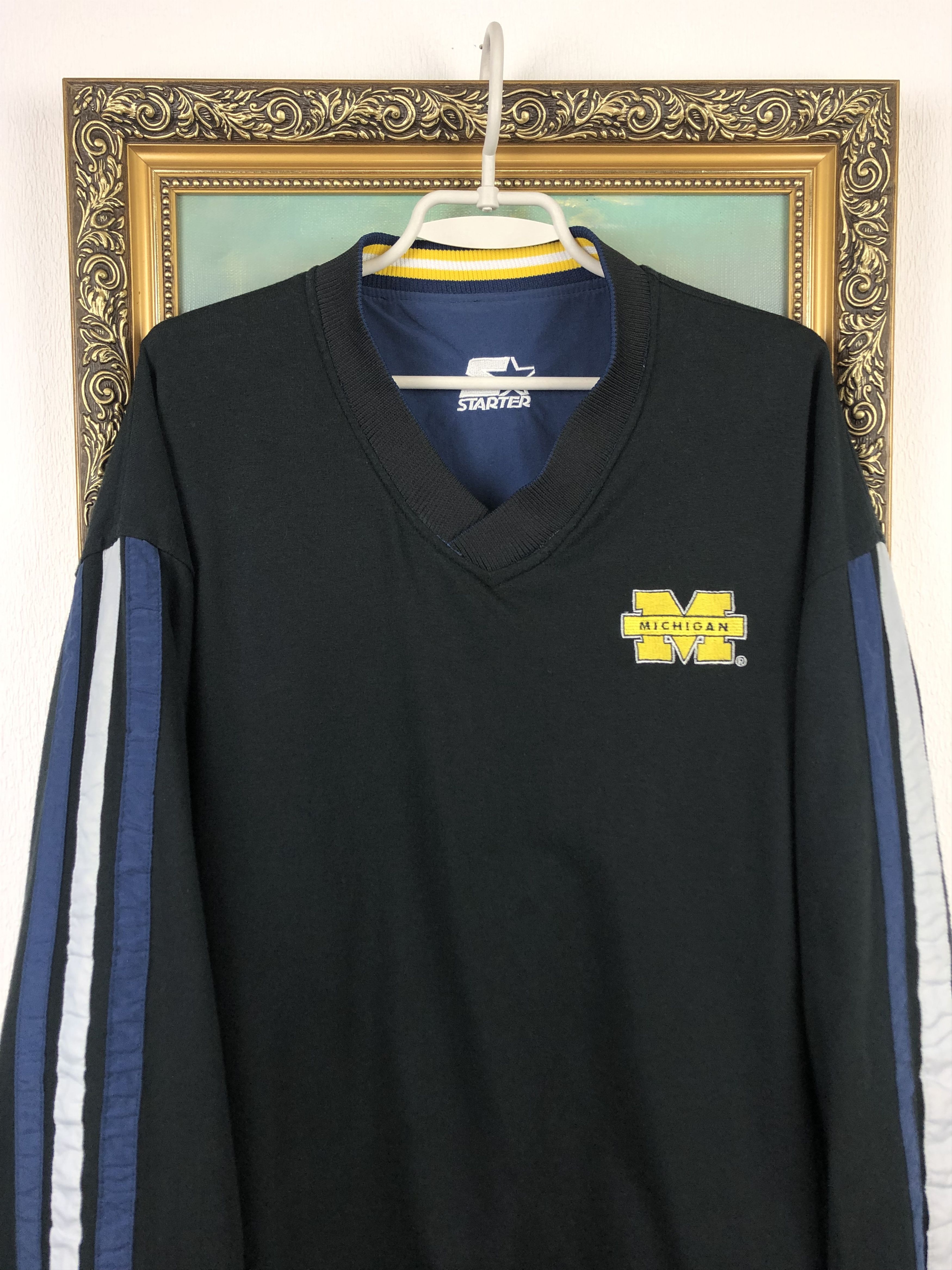 Starter Vintage Michigan Wolverines Jacket Sweatshirt Reversible Size US L / EU 52-54 / 3 - 18 Thumbnail