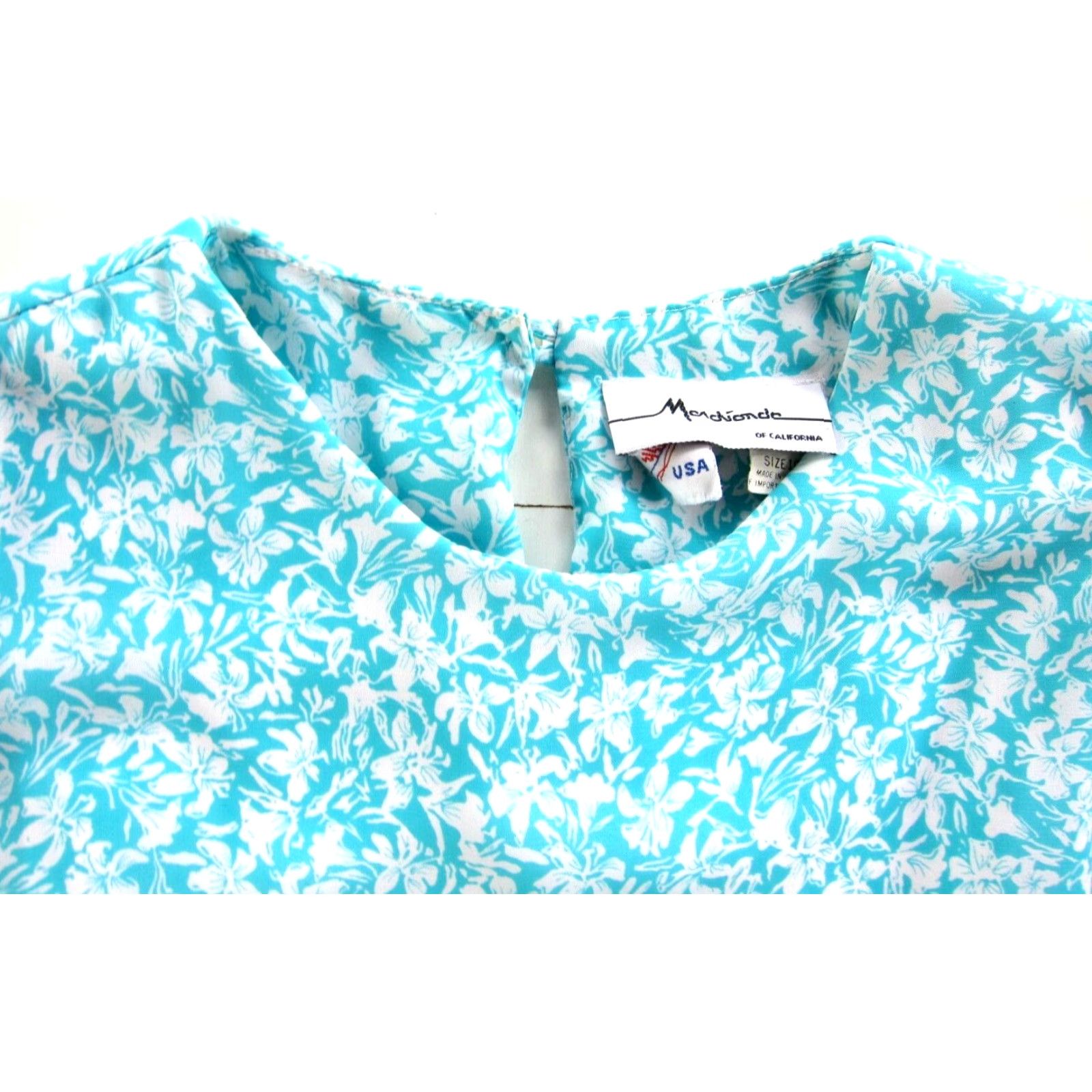 Vintage VTG Marchiondo Of California Blue White Floral 3/4 Sleeve Sheath Dress M-L Womens Size M / US 6-8 / IT 42-44 - 4 Thumbnail