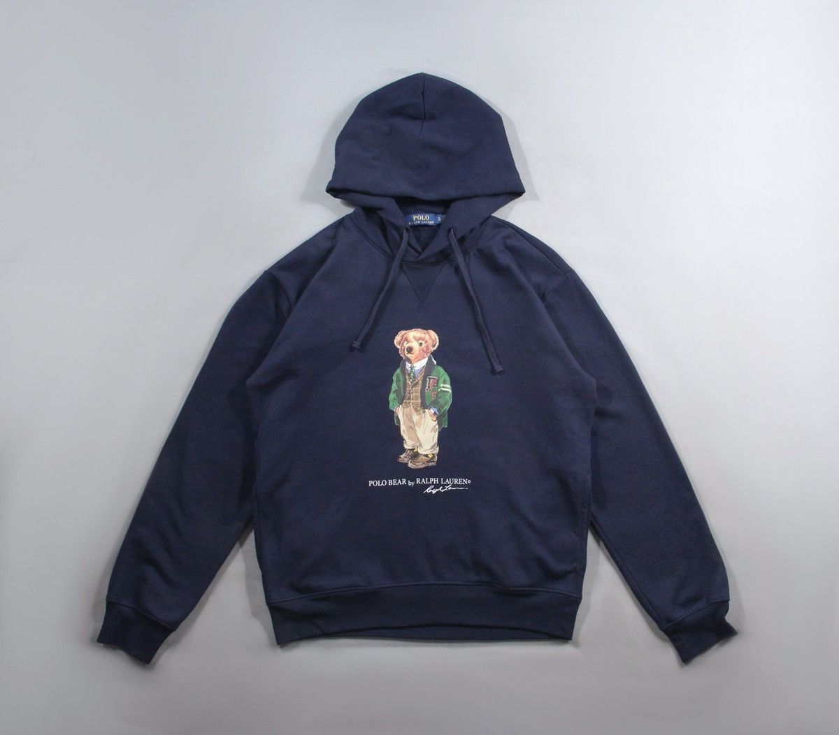 Ralph Lauren Polo Bear Hoodie 90s Blue Navy Golf Jacket XL