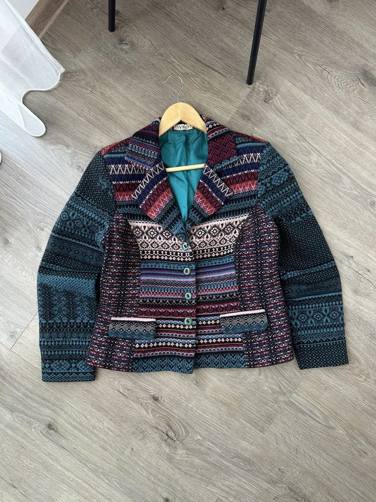 Missoni Vintage Ivko Woman Wool Ornaments Multicolour Blazer Jacket Size M / US 6-8 / IT 42-44 - 1 Thumbnail