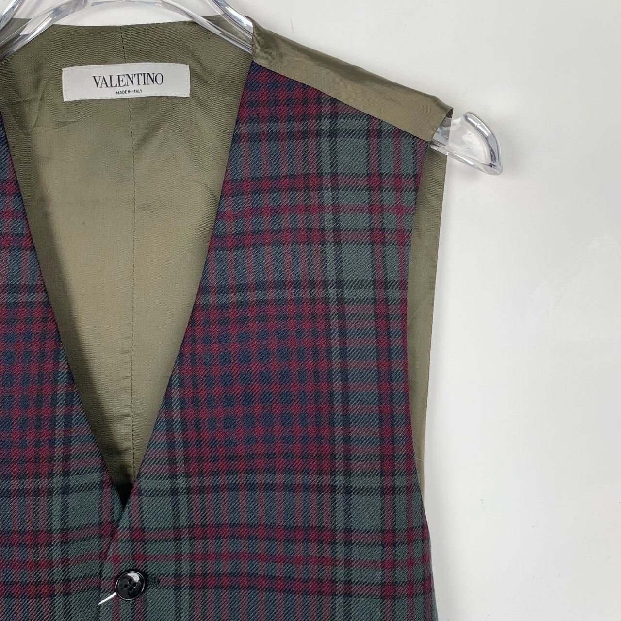 Valentino Valentino Checkered V-Neck Wool Vest Size XL / US 12-14 / IT 48-50 - 3 Thumbnail