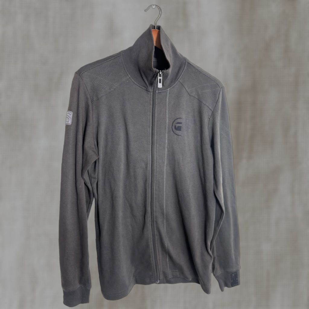 Vintage G Star Raw Mens XL Sweatshirt Full Zip Long Sleeve 100% Cotton Gray Stars Size US XL / EU 56 / 4 - 1 Thumbnail