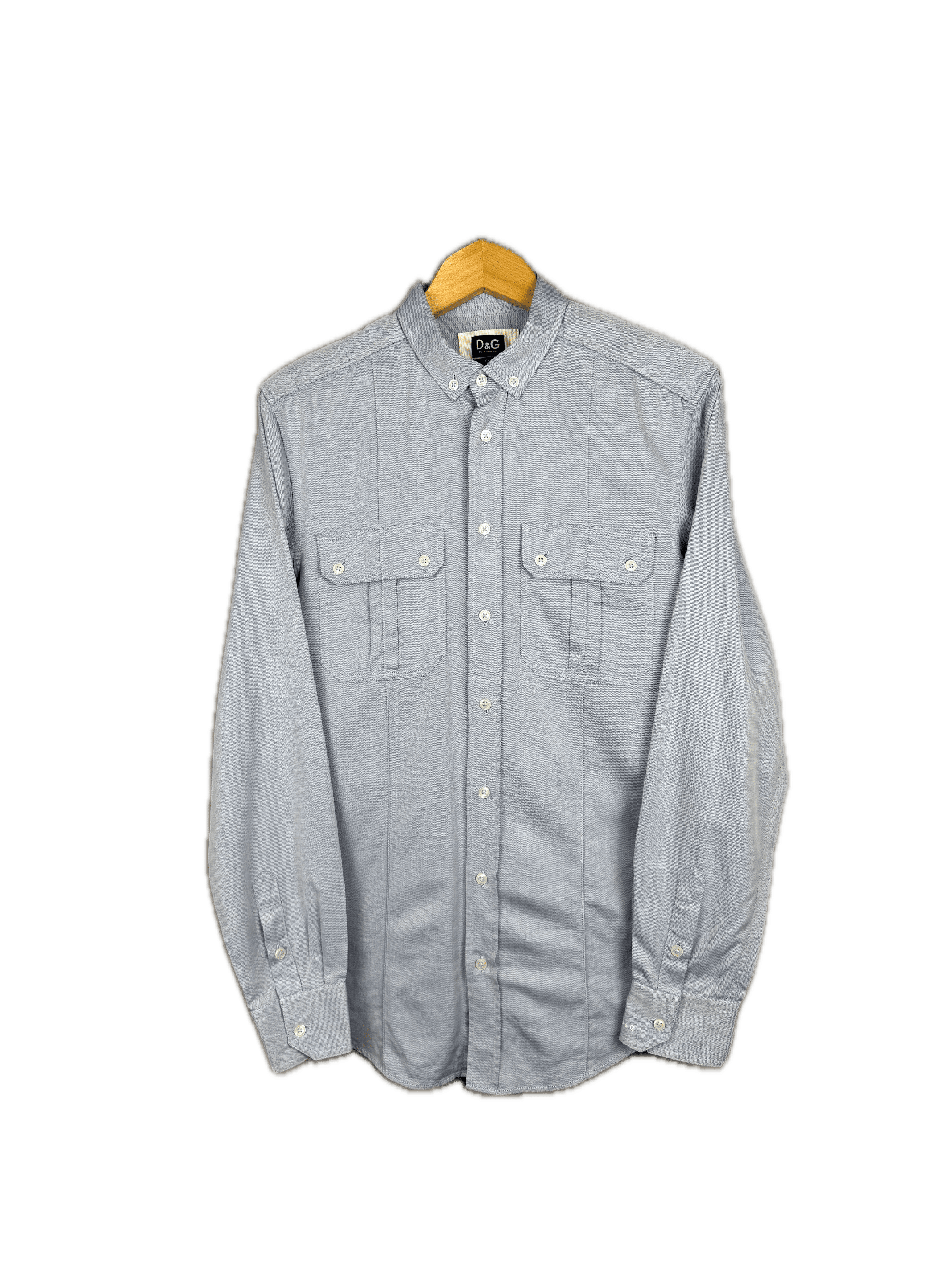 Designer × Dolce & Gabbana Dolce & Gabbana Shirt Blue Slim Button Down Casual Cotton Size US M / EU 48-50 / 2 - 1 Thumbnail