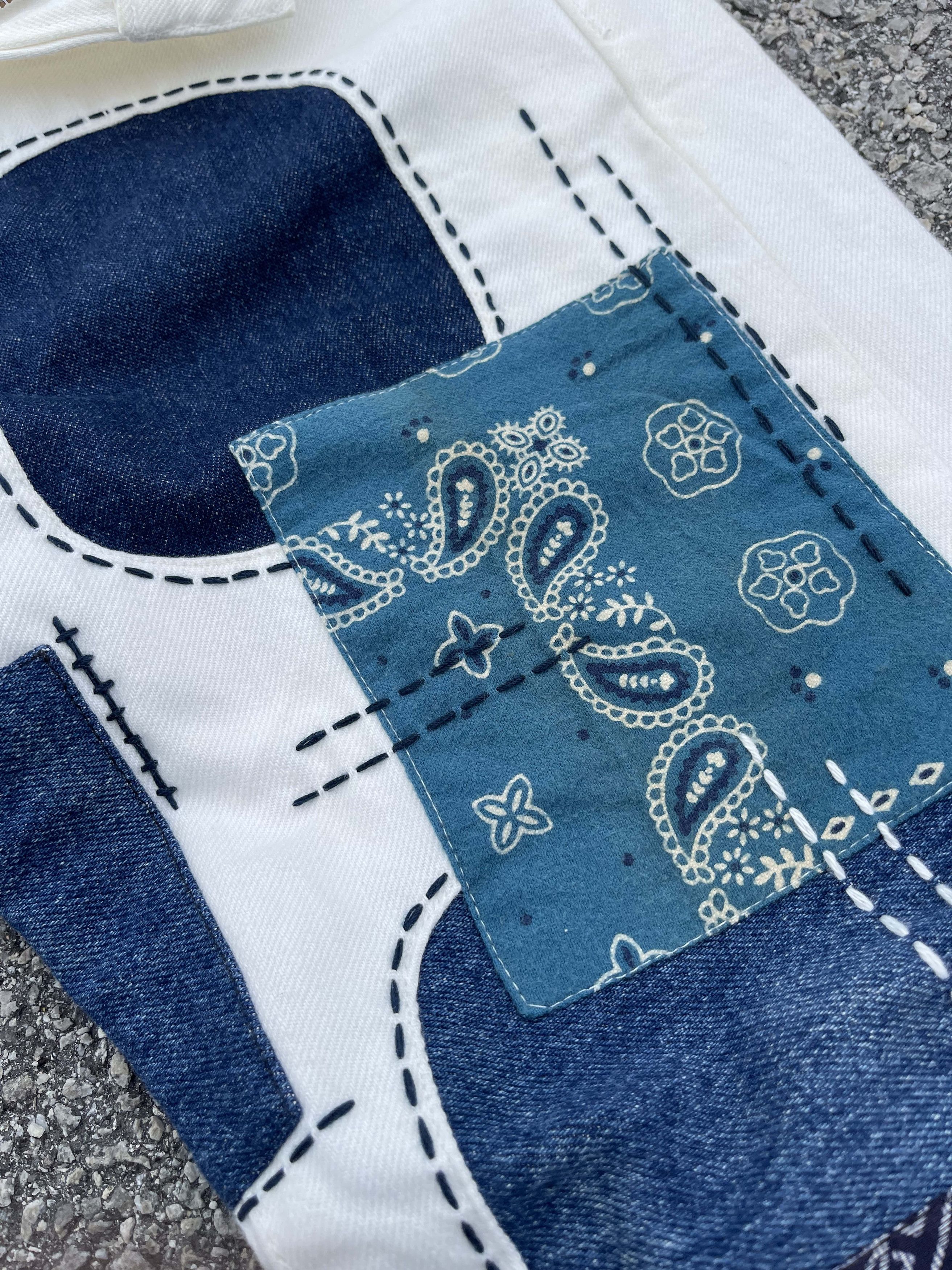 Beauty Beast × Denim & Supply Ralph Lauren × RRL Ralph Lauren Denim Supply by Ralph Lauren Sashiko Boro Patchwork Size US 31 - 6 Thumbnail