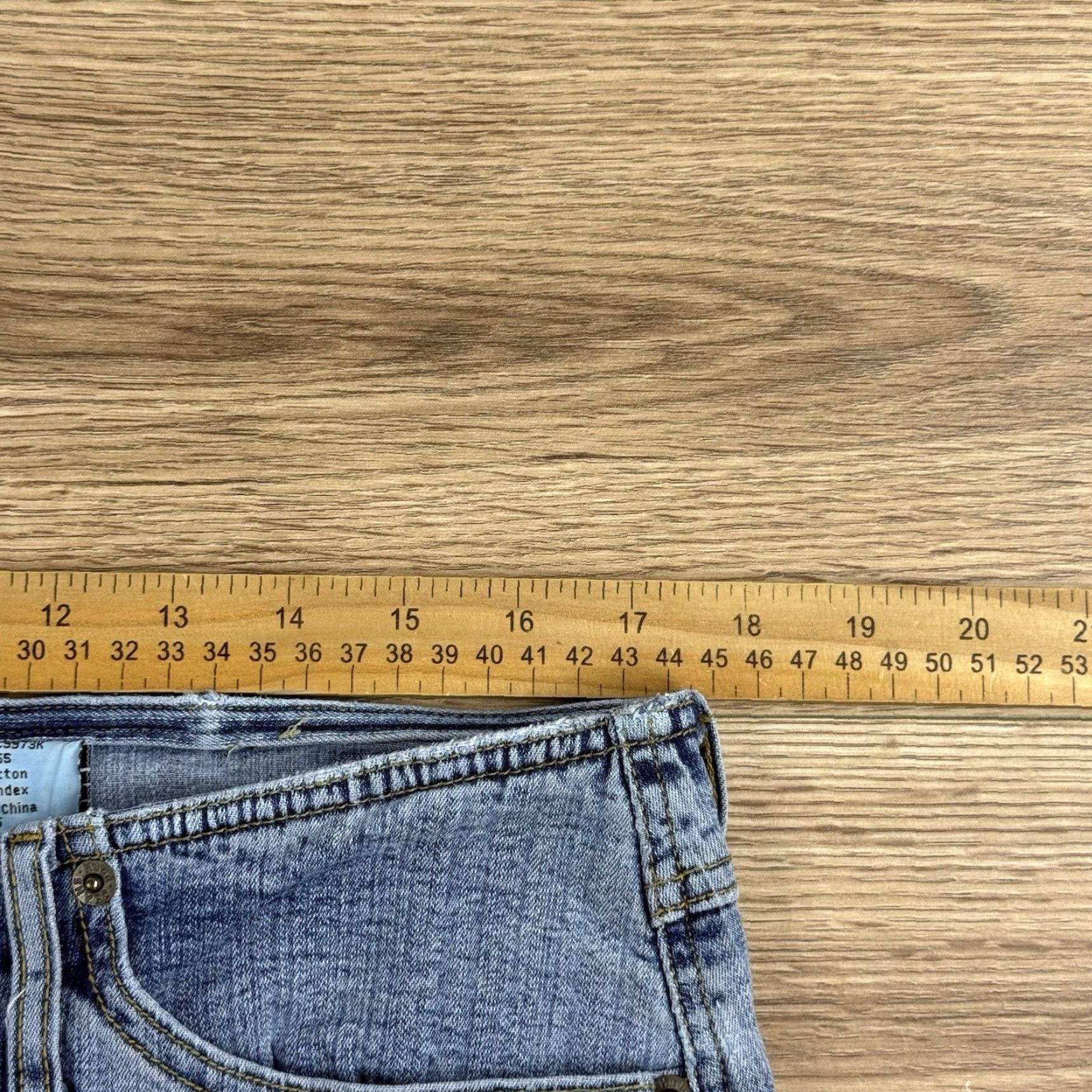 Denime Mudd Womens Denim Skirt Midi A-Line Stretch Size 15 Blue Wash Pockets Juniors Size 36" / US 14 / IT 50 - 4 Thumbnail