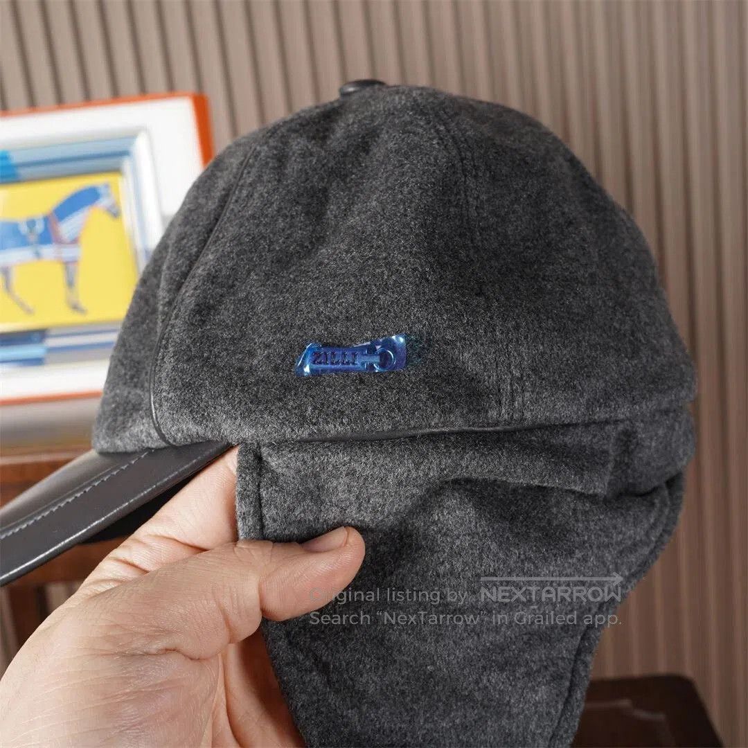 Zilli ZILLI Grey Baseball Cap with Leather Details. Size ONE SIZE - 5 Thumbnail