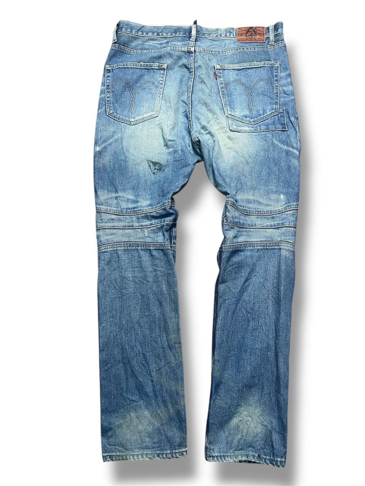 Hysteric Glamour Glamb Tokyo Japan Biker Distressed Patchwork Denim Jeans(42) Size US 35 - 2 Thumbnail