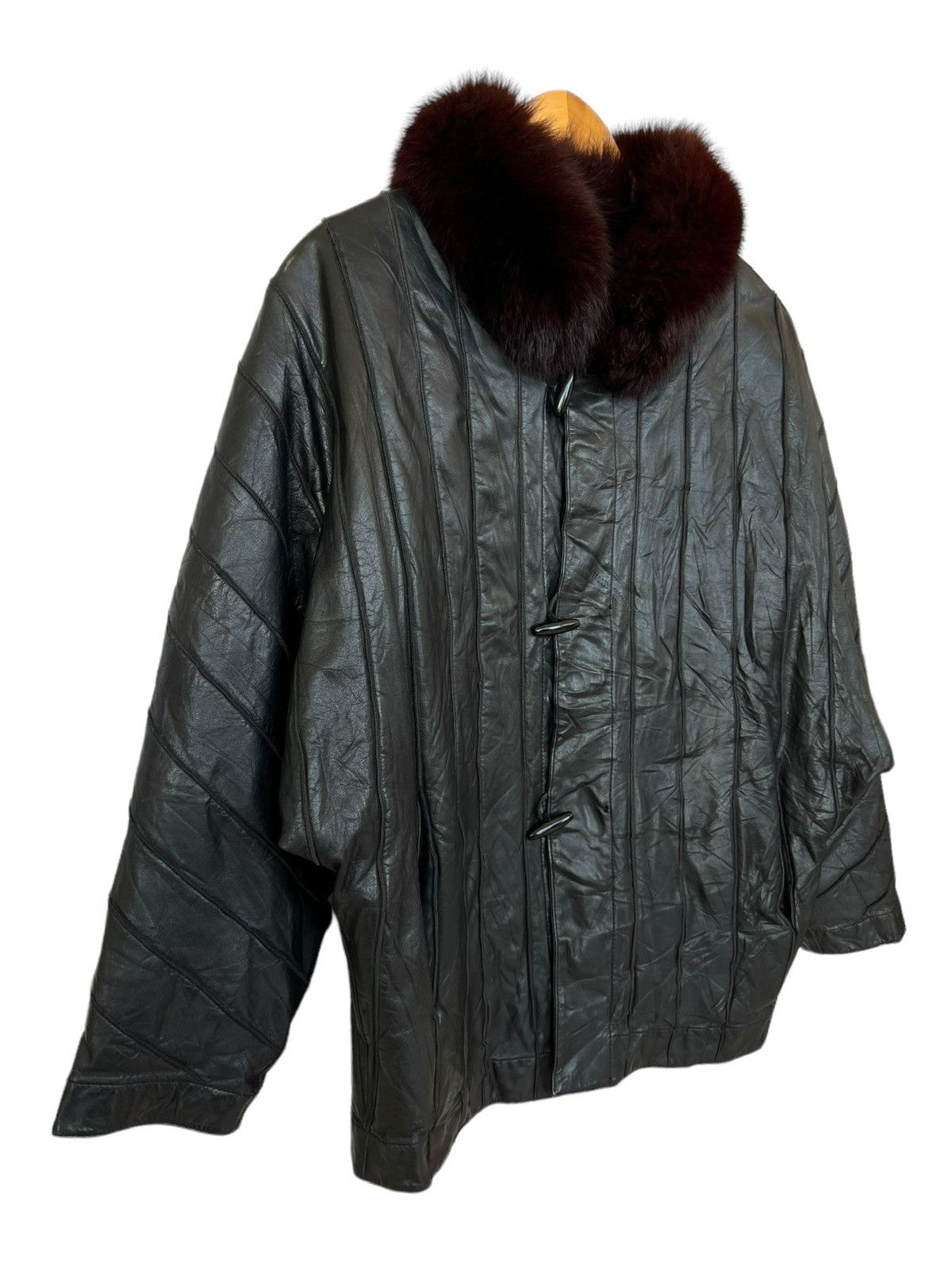 Vintage Japanese Leather Mohair Black Fur Leather Jacket Size US L / EU 52-54 / 3 - 2 Thumbnail