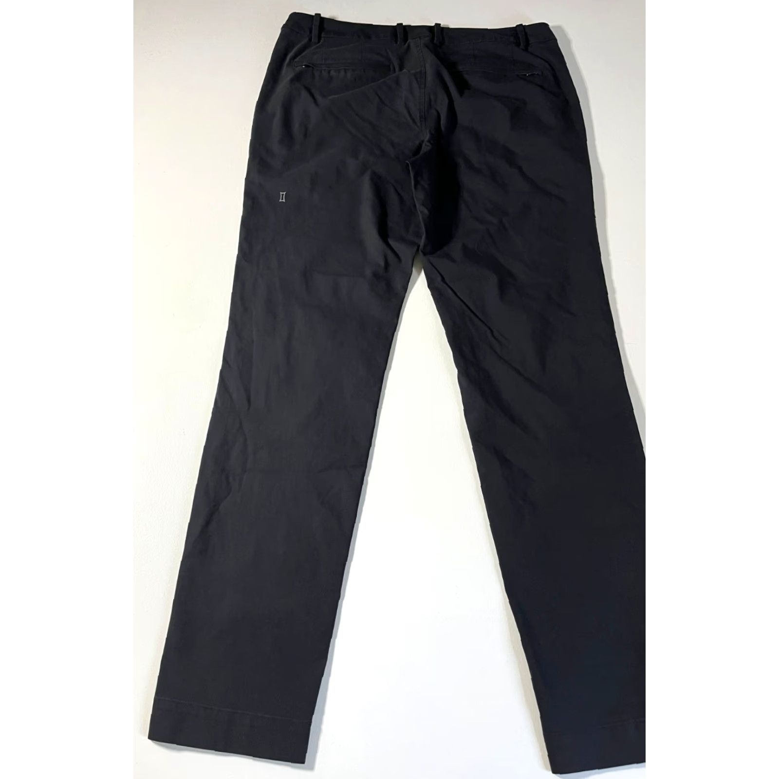 Vintage Kit and Ace Men's Chino Pants 34 Black Cotton Blend Stretch Flat Front Belt Loops Zip Inseam 32 Regular Straight Pockets City Preppy Style Men’s Pants Size US 34 / EU 50 - 4 Thumbnail
