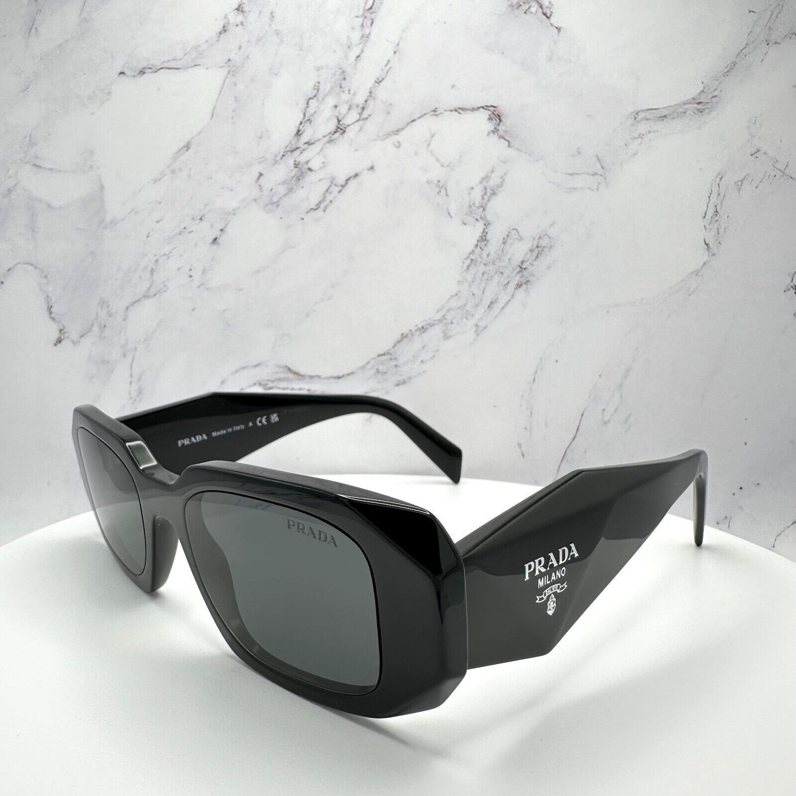 PRADA Sunglasses Black Acetate PR 17WS Symbole Authentic