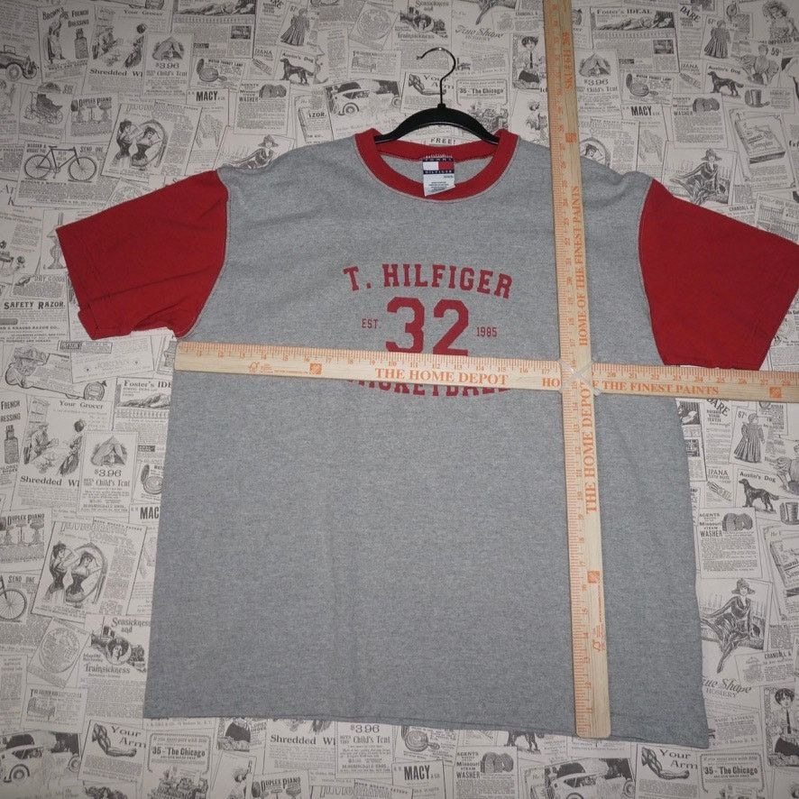 Tommy Hilfiger XL - Vintage Y2K Tommy Hilfiger basketbal 00s ringer t-shirt Size US XL / EU 56 / 4 - 4 Thumbnail
