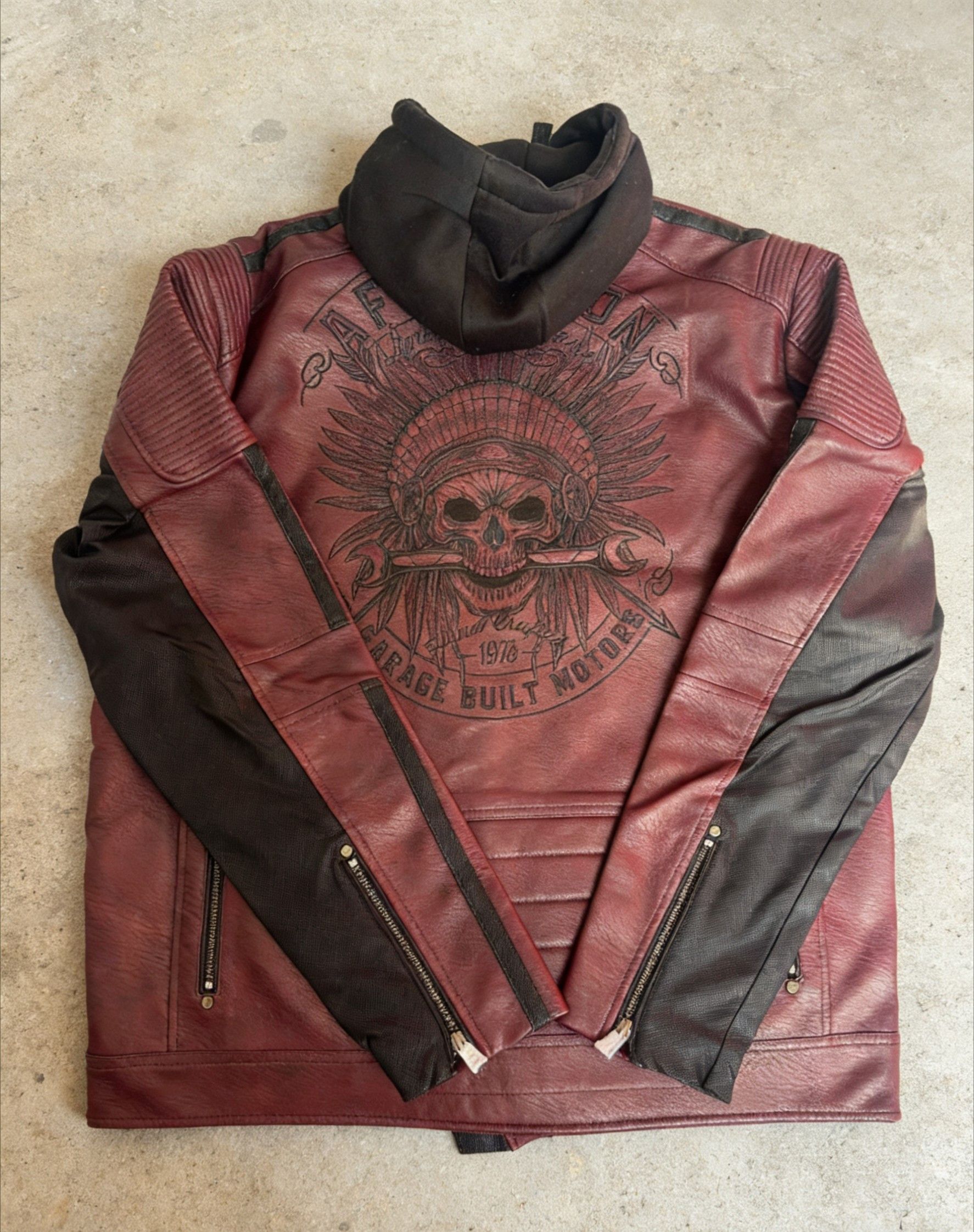 Affliction affliction grunge skull leather jacket Size US XL / EU 56 / 4 - 1 Thumbnail