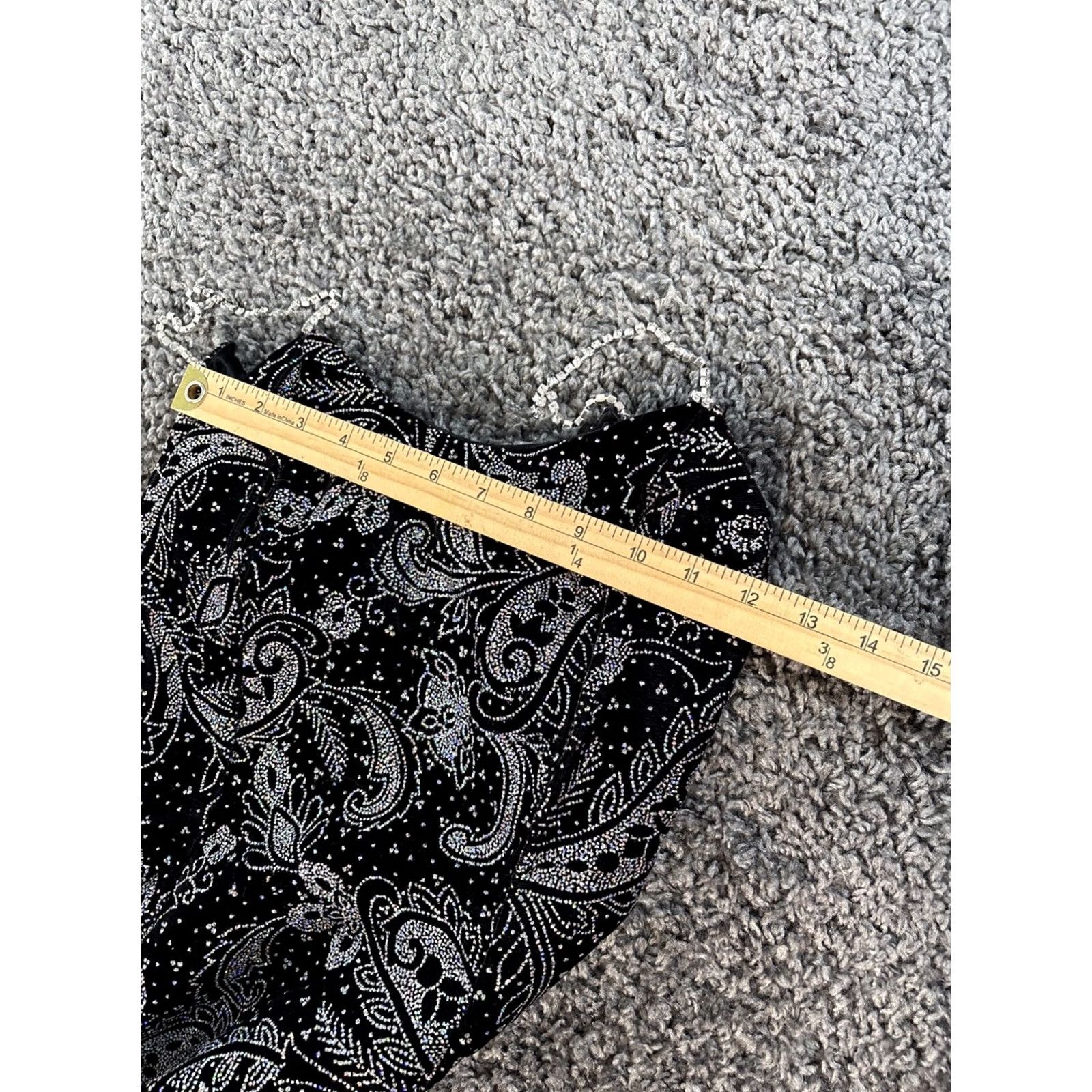 Vintage VINTAGE Scott McClintock Maxi Dress Women's Black Velvet Glitter Paisley 90s Prom Holiday Formal Slip Dress Size 4 Size S / US 4 / IT 40 - 3 Thumbnail