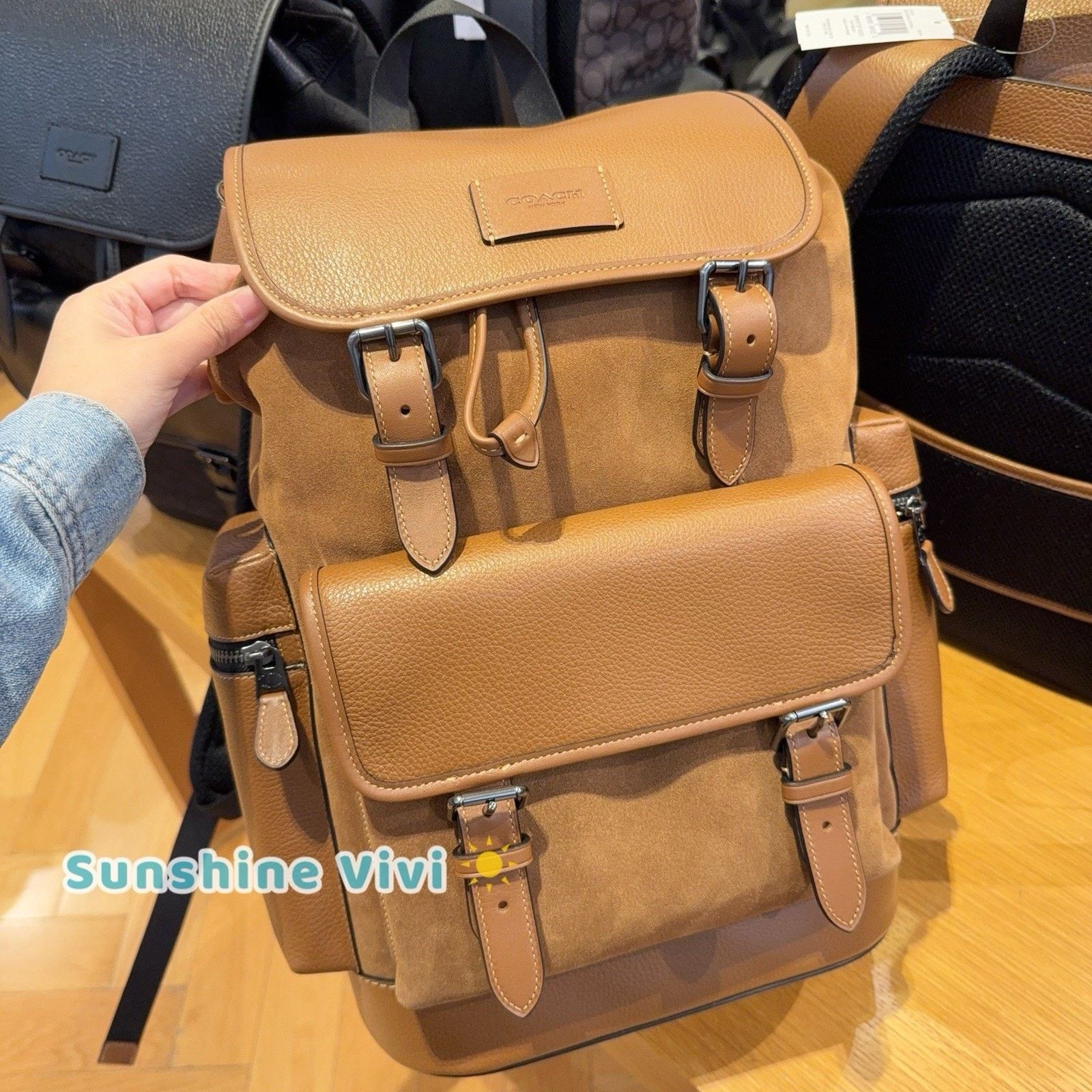 Coach NWT Coach MEN's Sprint Backpack CCG12 suede Cognac/Sienna Size ONE SIZE - 1 Thumbnail