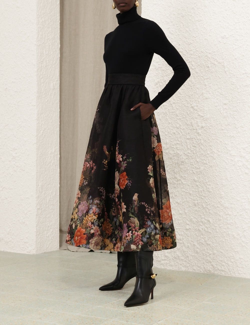 Zimmermann oc11z0825 Pavilion Gathered Midi Skirt in Multicolor Size 27" / US 4 / IT 40 - 8 Thumbnail