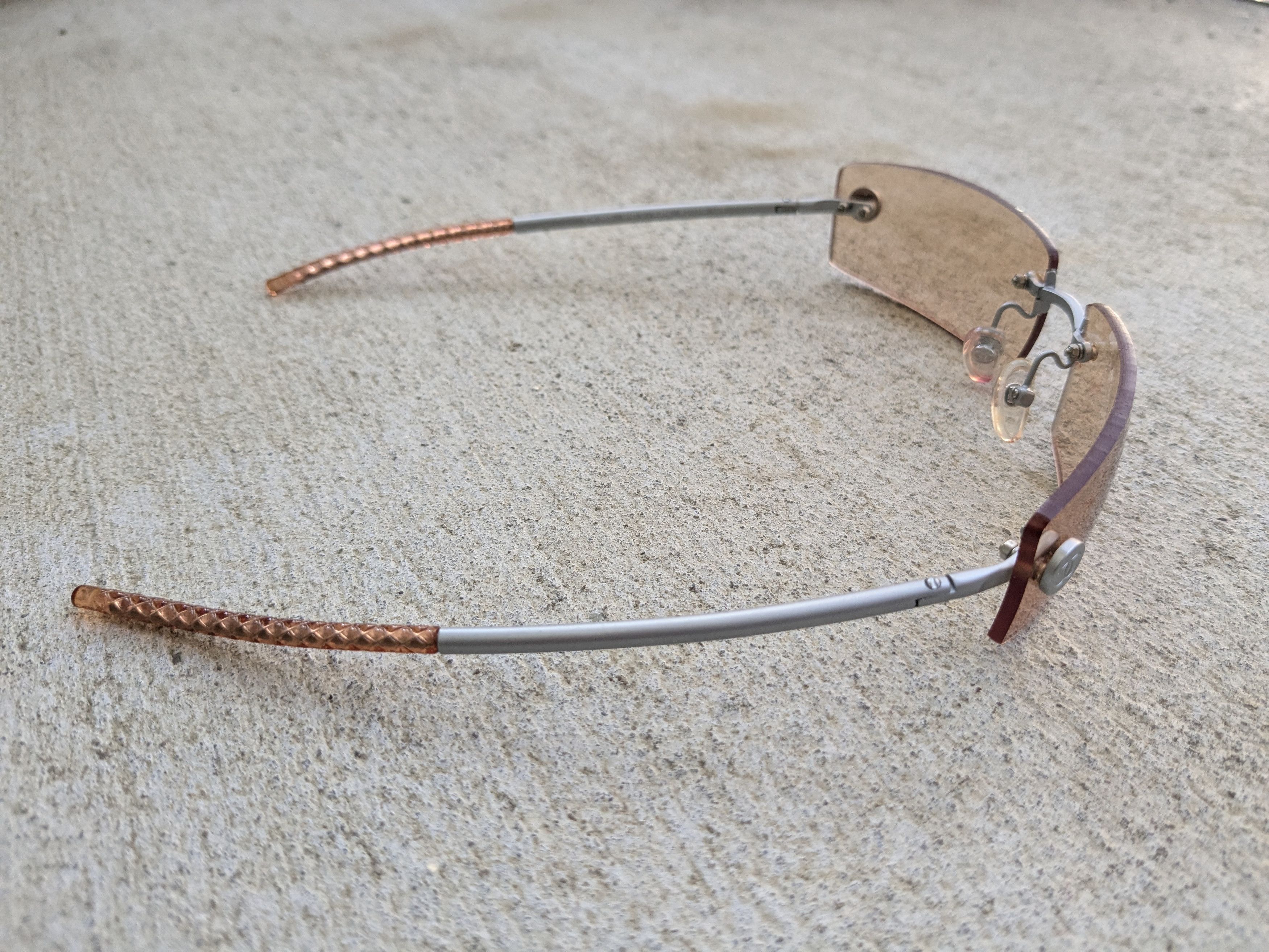 Chanel Chanel Sunglasses CH007 Orange Titanium Rimless Silver Size ONE SIZE - 10 Thumbnail