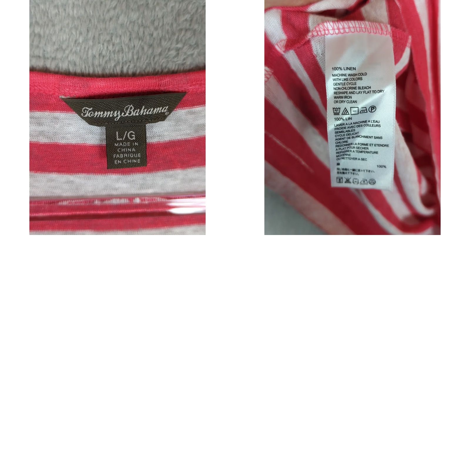 Tommy Bahama TOMMY BAHAMA Women Tank Top L Coral And White Stripe Beachy Coastal Cruise Size L / US 10 / IT 46 - 8 Thumbnail