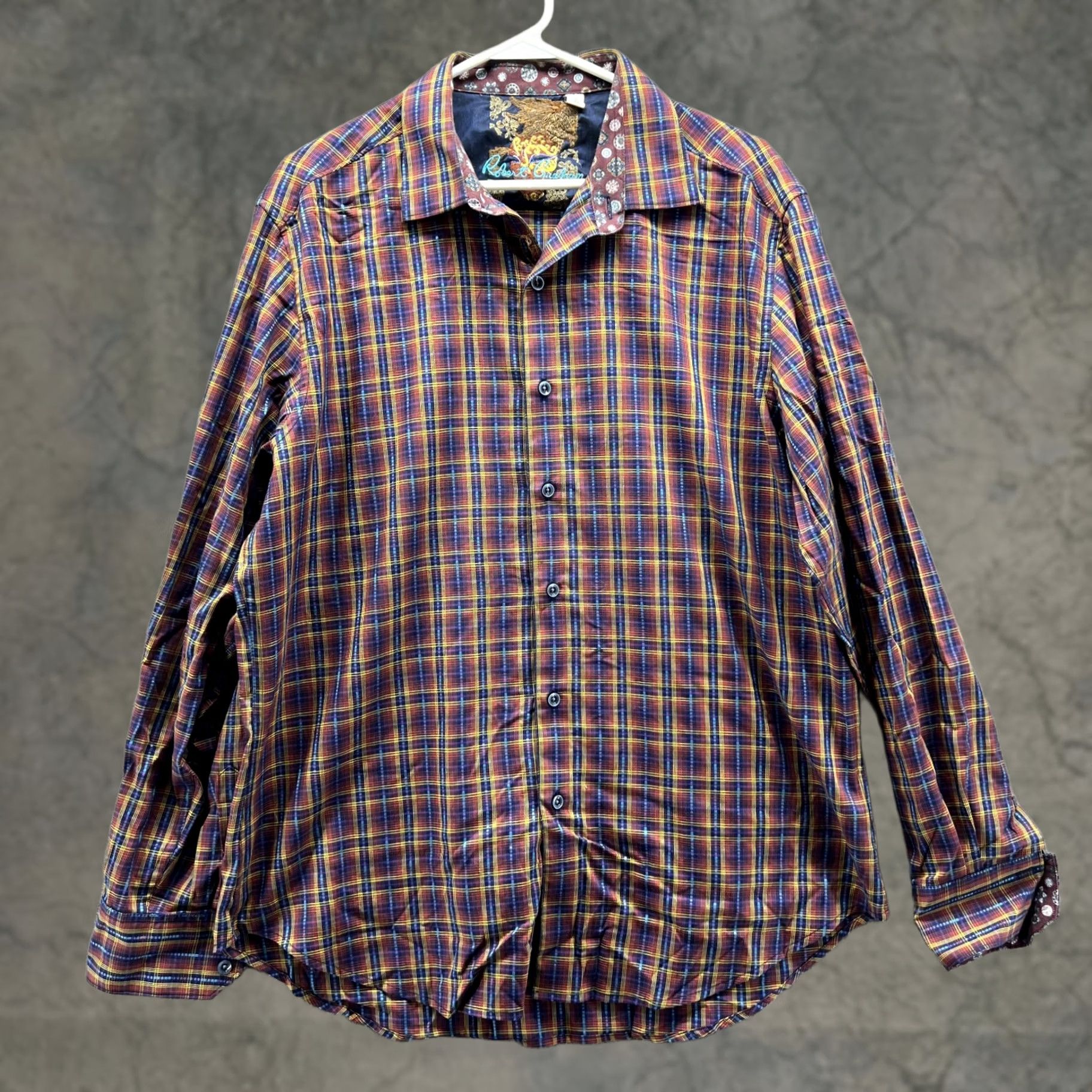 Robert Graham Robert Graham Shirt Men Large Adult Burgundy Plaid Button-Down Classic Size US L / EU 52-54 / 3 - 1 Thumbnail