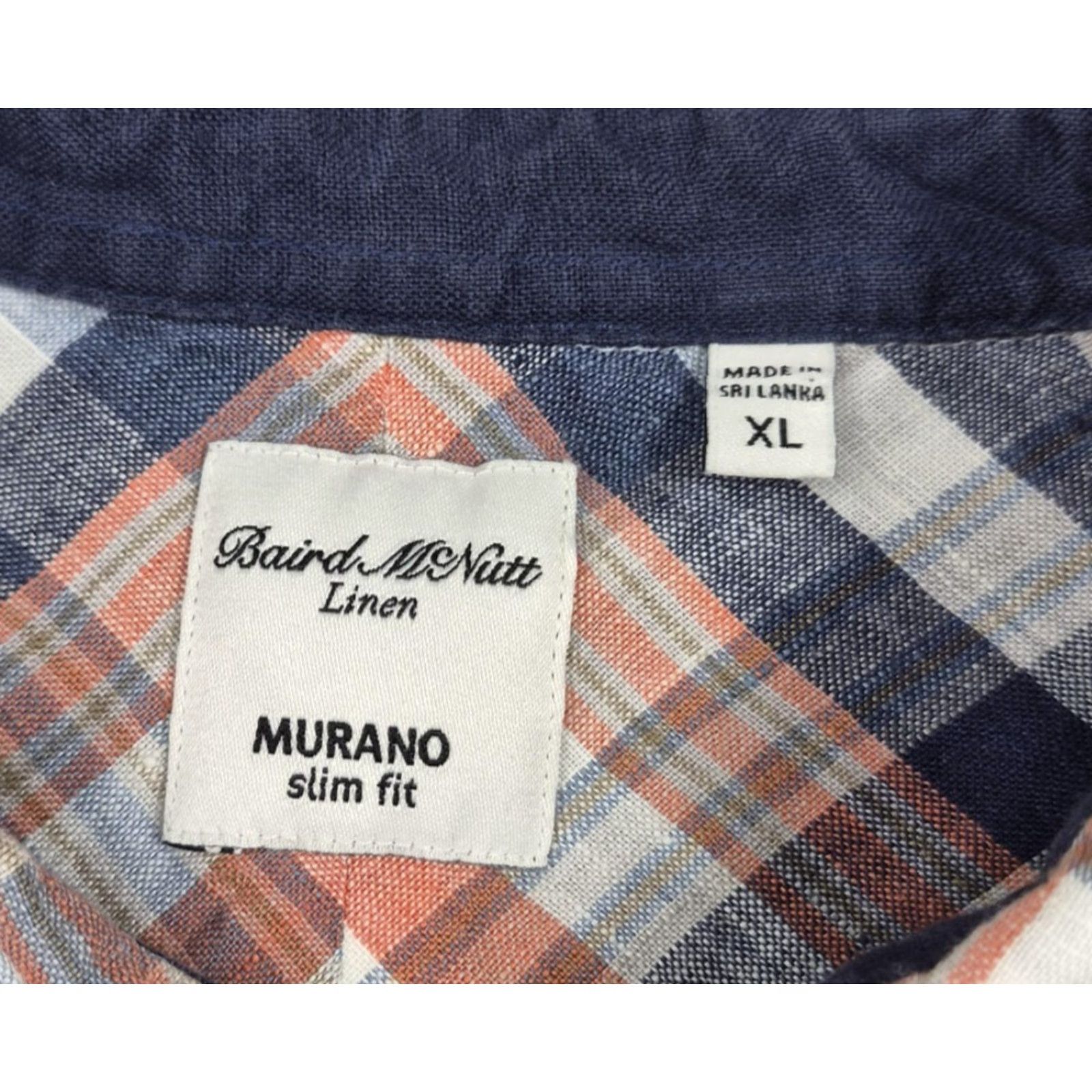 Murano Murano Baird Mcnutt Shirt Mens XL Button Up Plaid Linen Slim Fit Long Sleeve Multicolor Size US XL / EU 56 / 4 - 6 Thumbnail