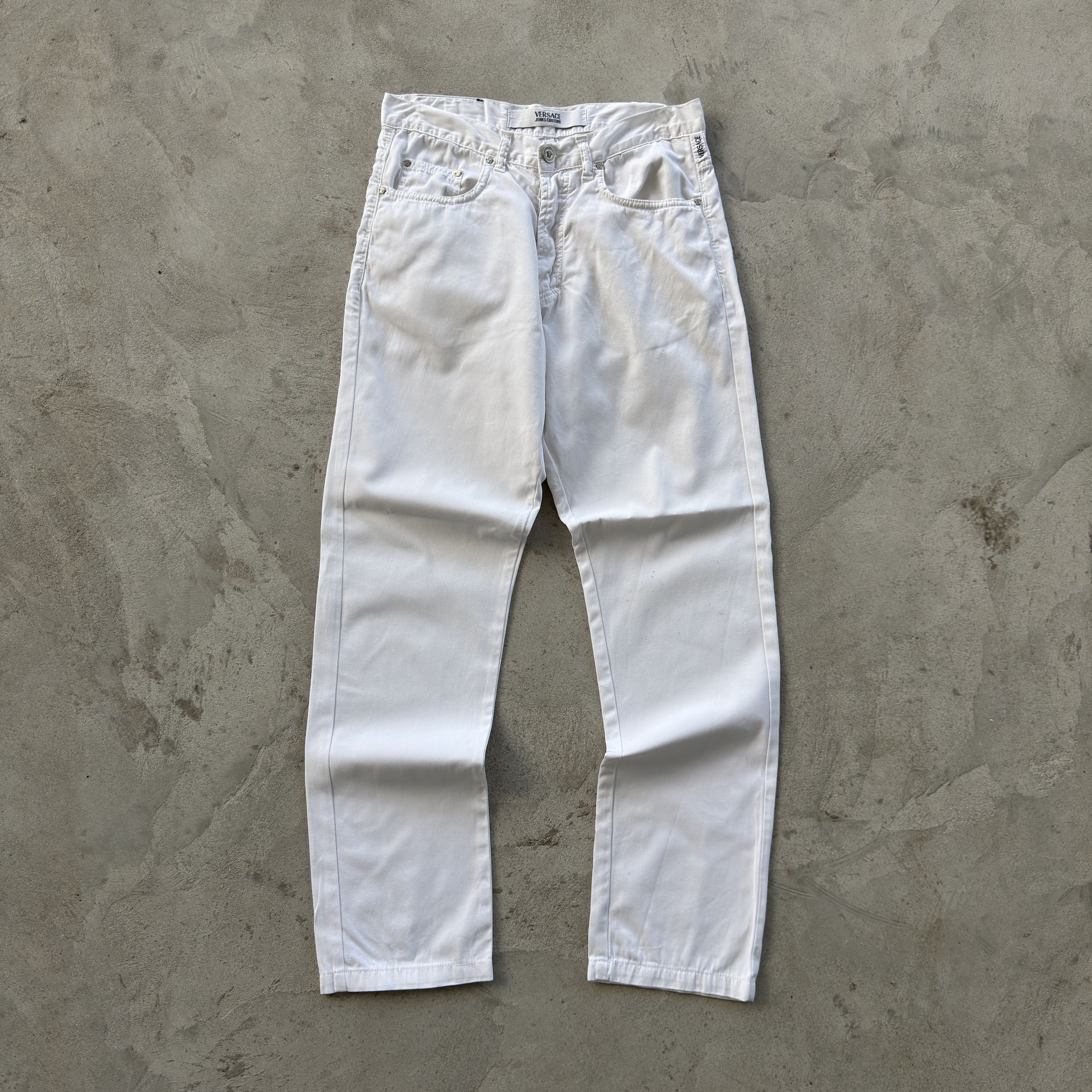 Versace Versace Jeans Couture Vintage White Corduroy Pants 30 Size US 30 / EU 46 - 2 Thumbnail