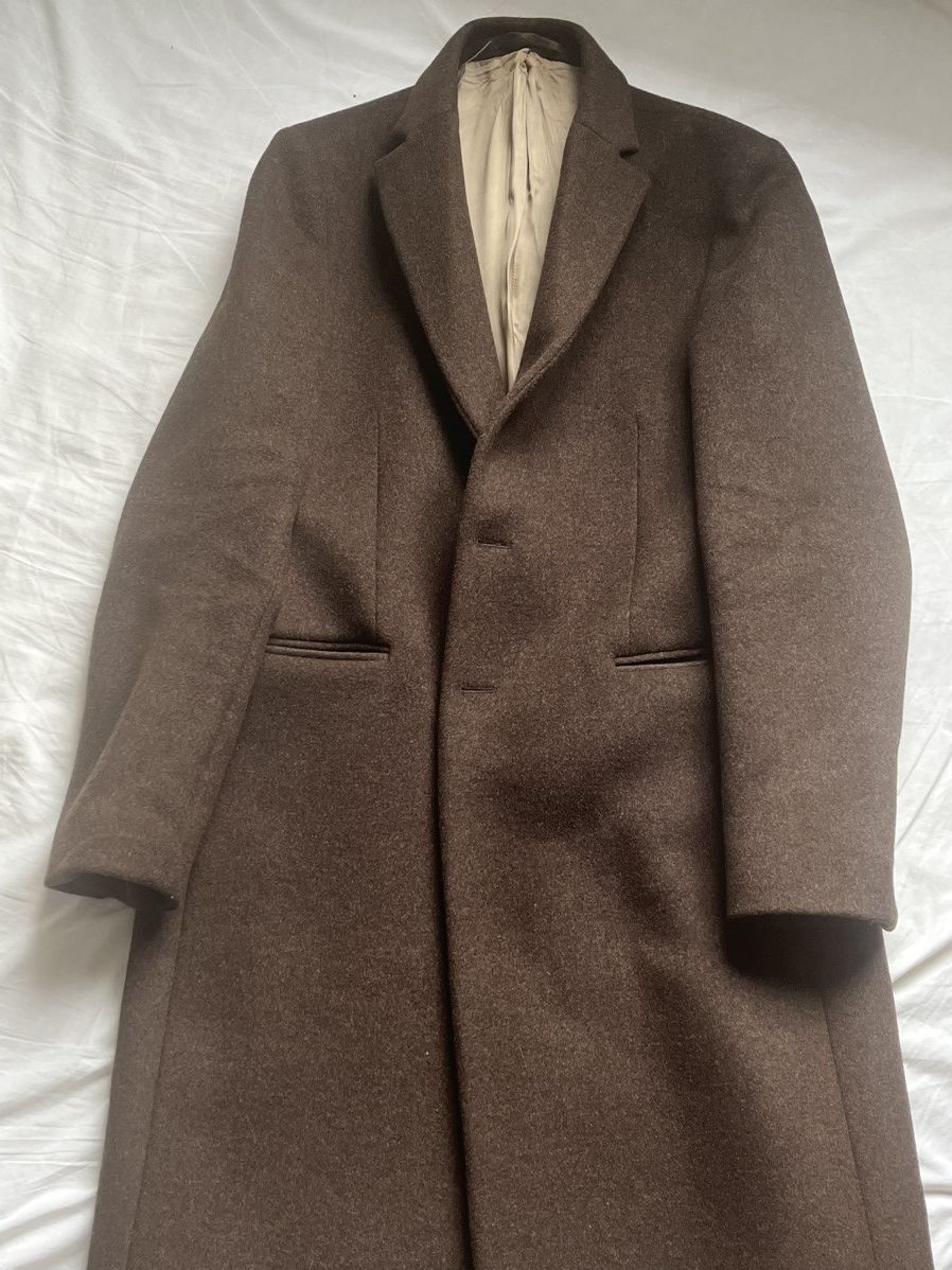 image of Acne Studios Wool Overcoat in Brown, Men's (Size Medium)