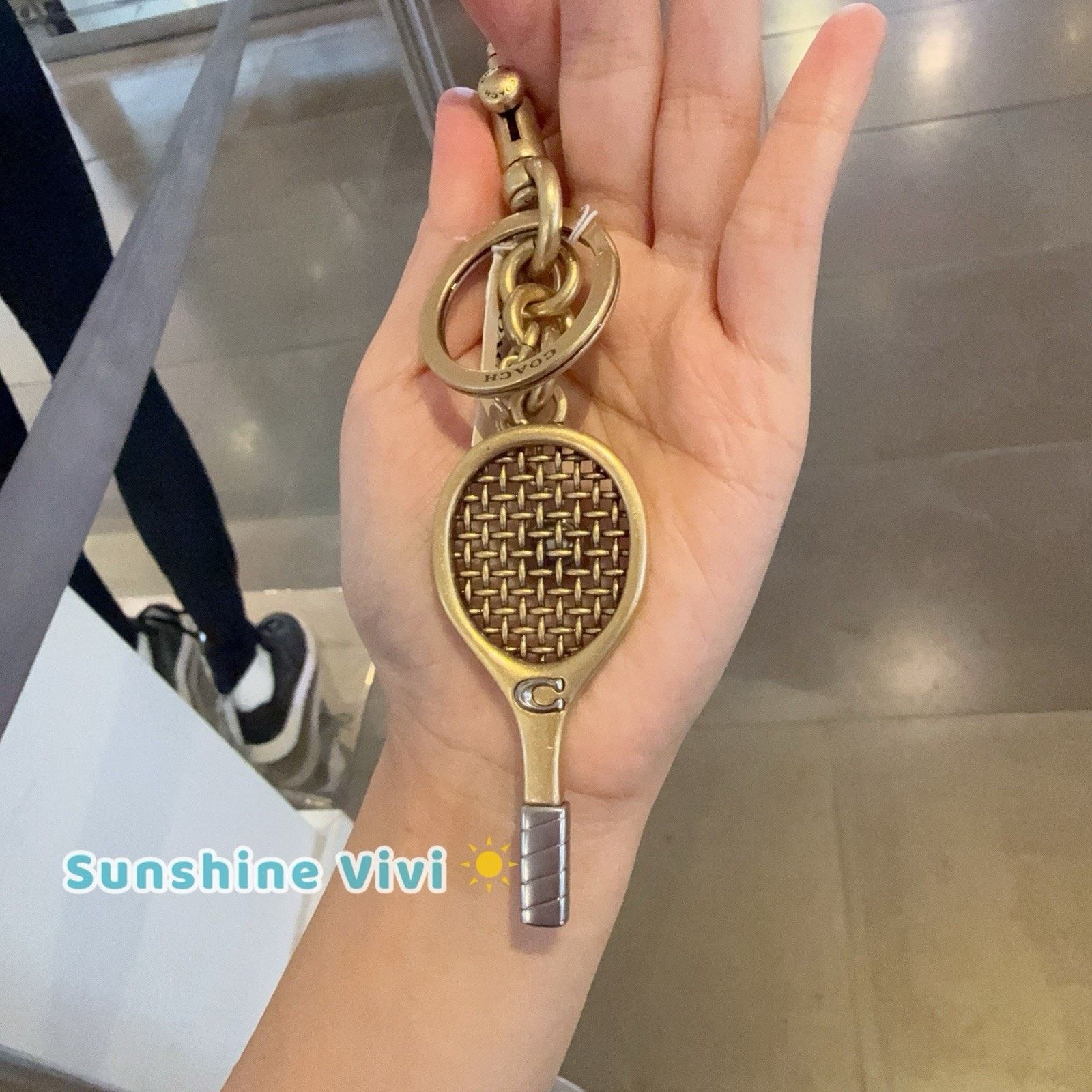 Coach NWT Coach Tennis Racket Bag Charm CCD42 Brass/Brass（no bag） Size ONE SIZE - 5 Thumbnail