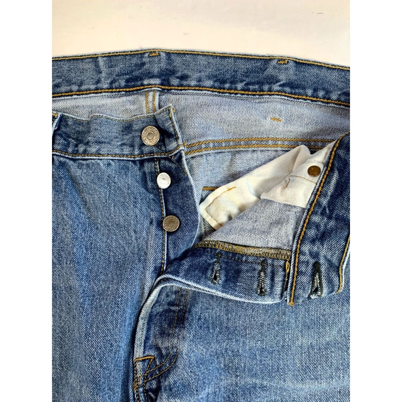 Levi's Levi's 501 Jeans Blue Button Fly Straight 38x32 Mens Regular Denim Cotton 5-Pocket American Cowboy Vintage No? Size US 38 / EU 54 - 3 Thumbnail