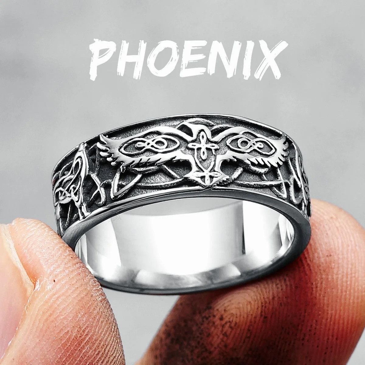 Jewelry Phoenix Totem Ring Streetwear Jewelry Fashion Gift Size ONE SIZE - 10 Thumbnail