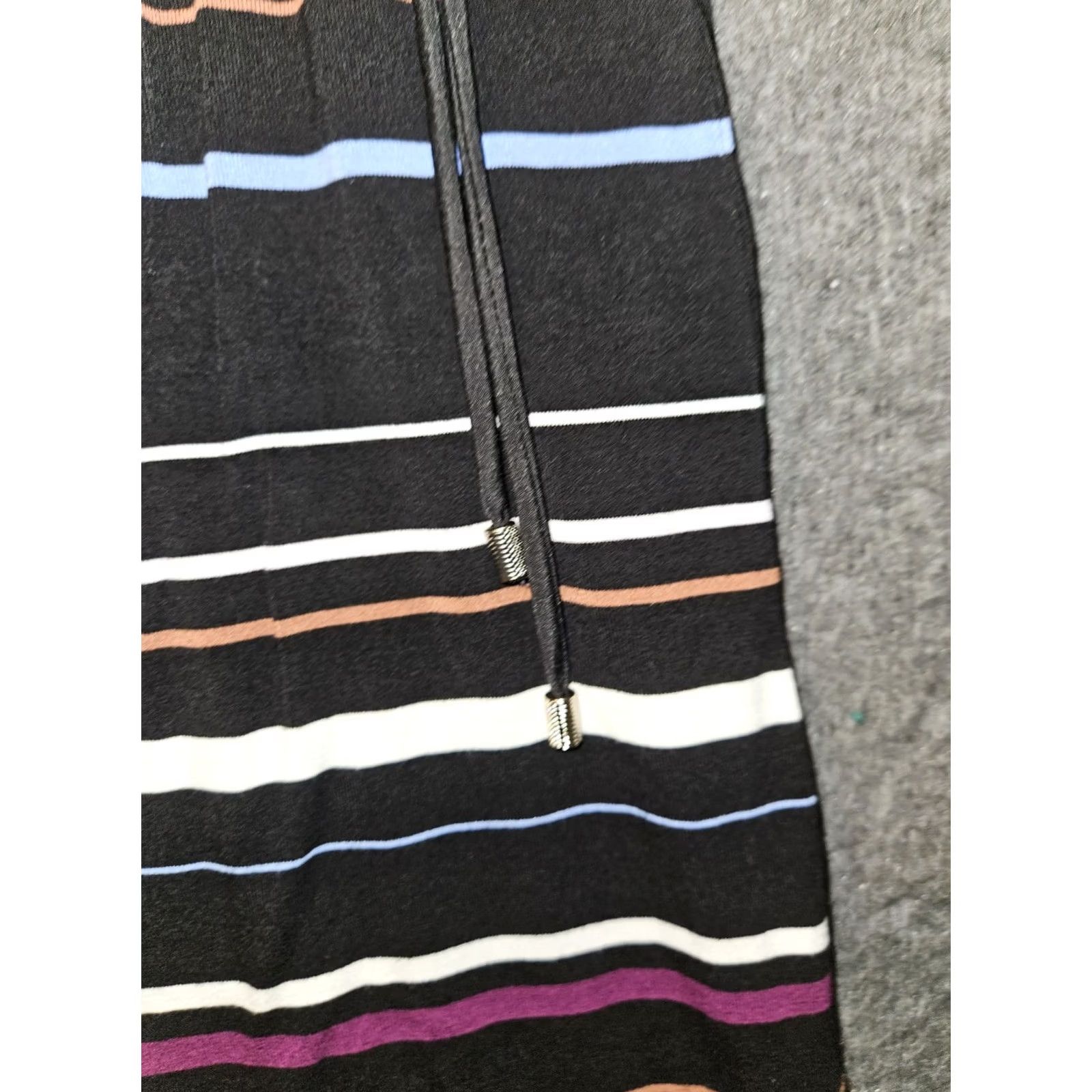White House Black Market VINTAGE White House Black Market Maxi Strapless Dress Medium Black Striped Self Tie Size M / US 6-8 / IT 42-44 - 7 Thumbnail