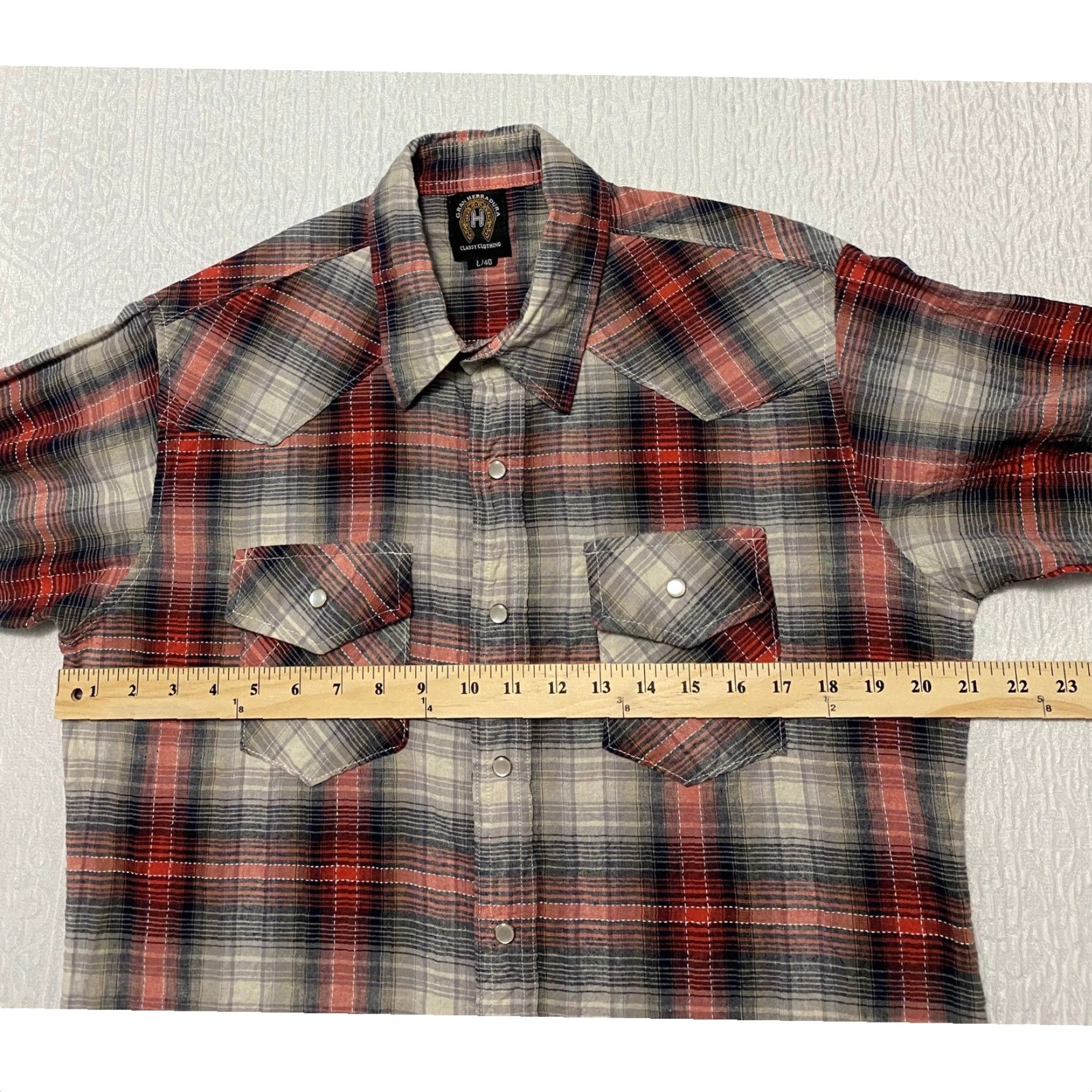 Vintage Gran Herradura Western Shirt Pearl Snap Mens Size L Plaid Long Sleeve Shirt Size US L / EU 52-54 / 3 - 7 Thumbnail
