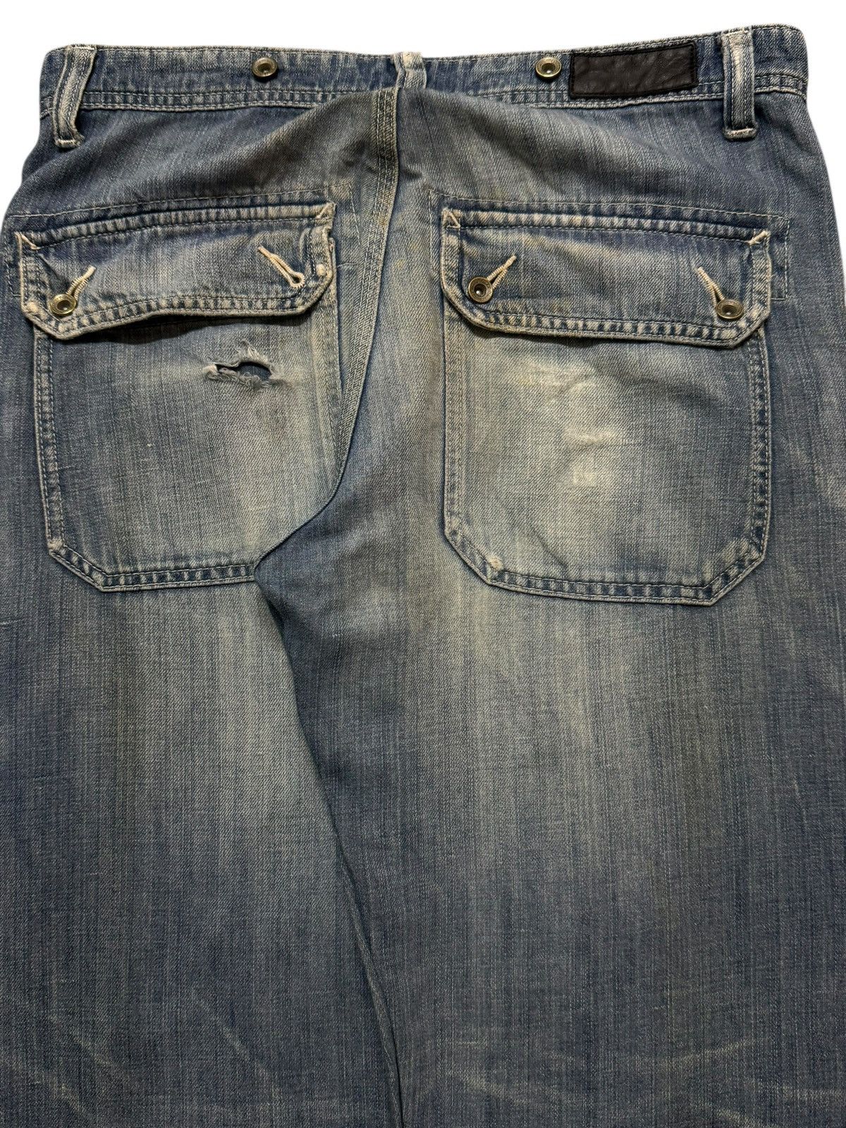 JNCO Y2K Japanese Brand Blue Faded Wash Distressed Straight Leg Size US 32 / EU 48 - 5 Thumbnail