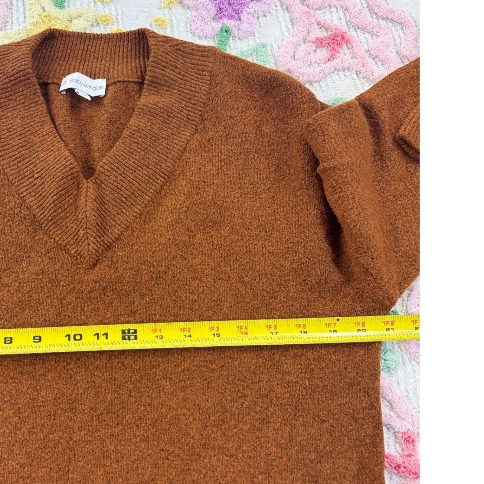 & Other Stories By Stacy London Burnt Orange V-Neck Tunic Sweater XS A670717 Size XS / US 0-2 / IT 36-38 - 4 Thumbnail