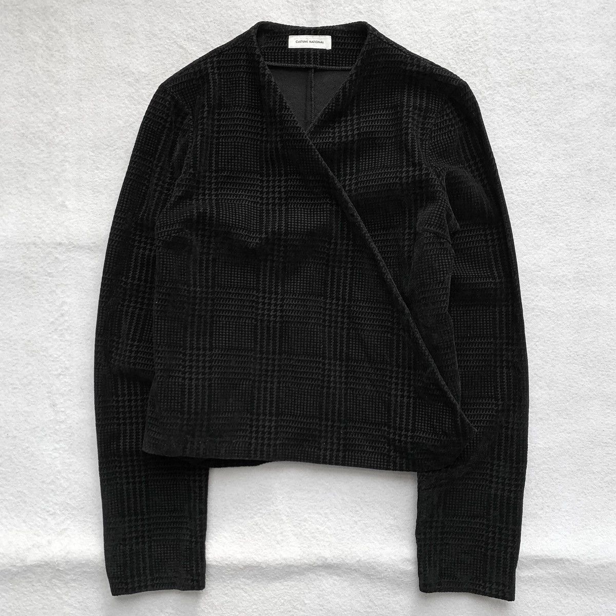 Costume National Costume National AW2000 Velvet Houndstooth Wrap Jacket Size S / US 4 / IT 40 - 3 Thumbnail
