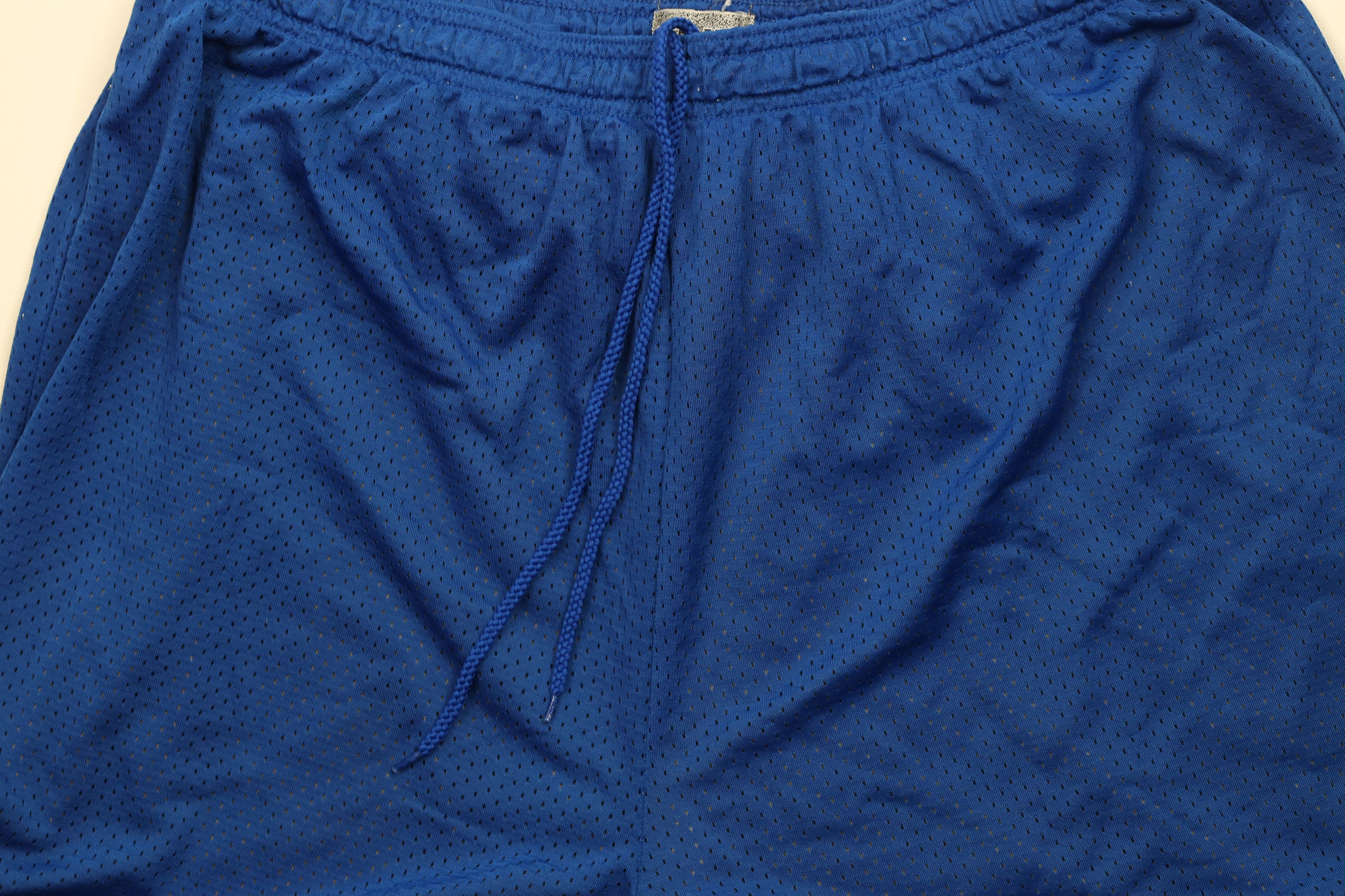 Vintage Vintage 90s Y2K Streetwear Lined Mesh Shorts Royal Blue Size US 36 / EU 52 - 3 Thumbnail