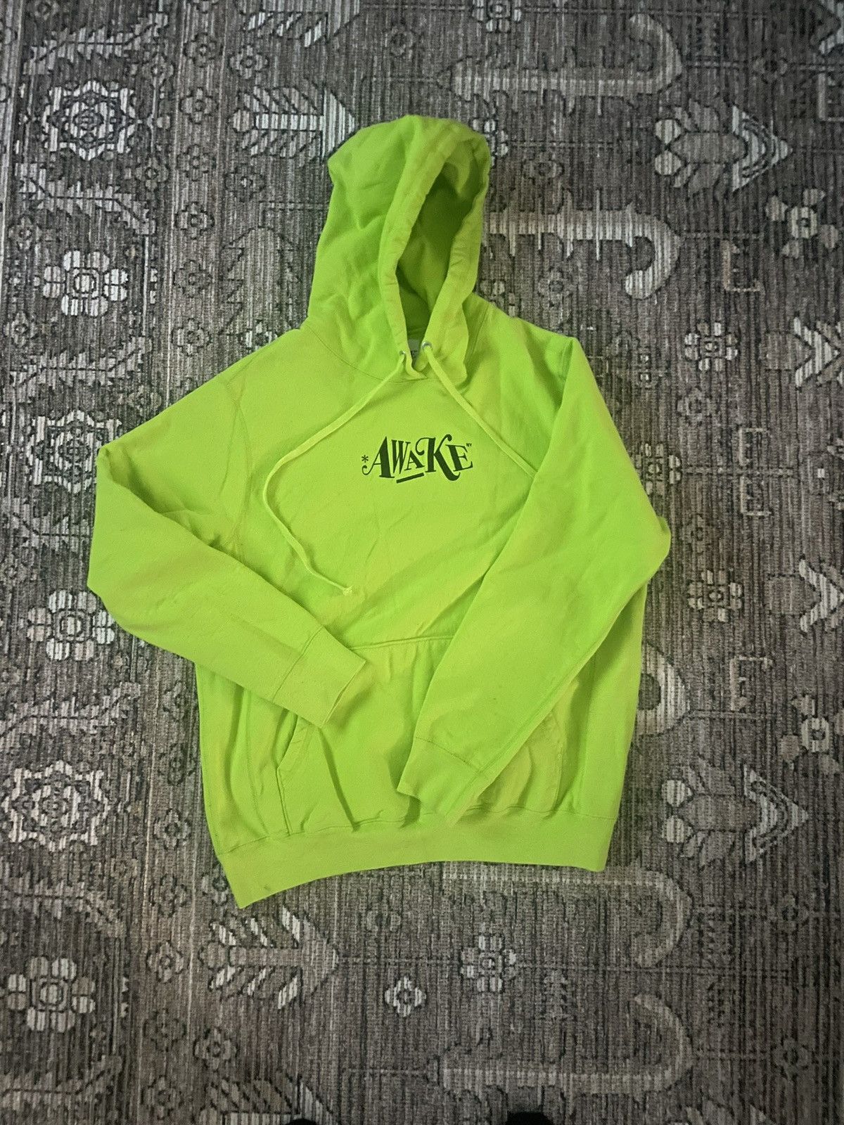 Awake NY Awake NY Embroidered Hoodie, Lime Green Size US M / EU 48-50 / 2 - 2 Thumbnail