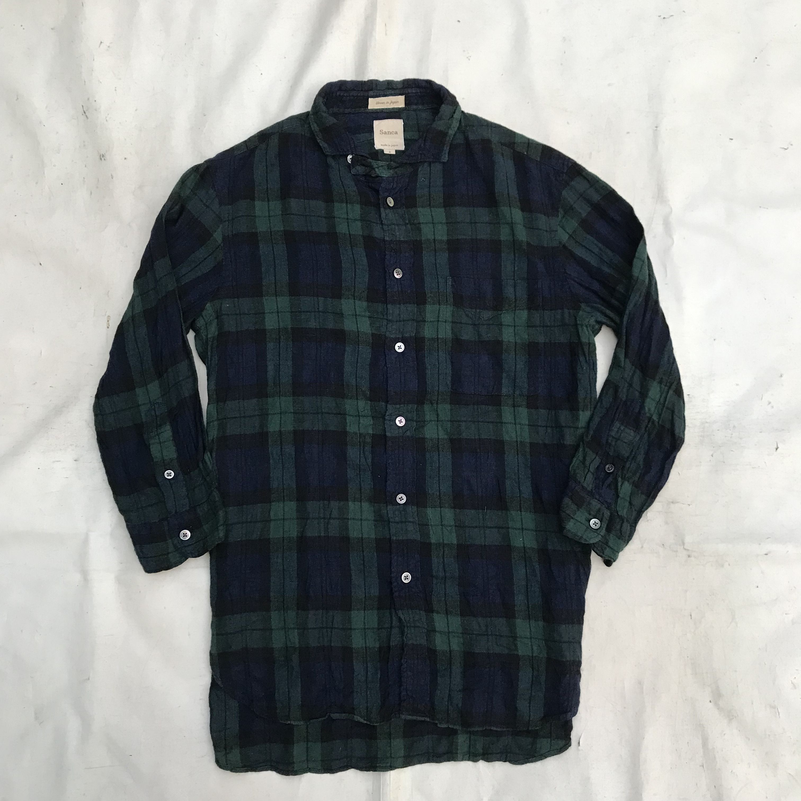 Japanese Brand Vintage Sanca japan Flannel Shirt long sleeves green union Size US M / EU 48-50 / 2 - 13 Thumbnail