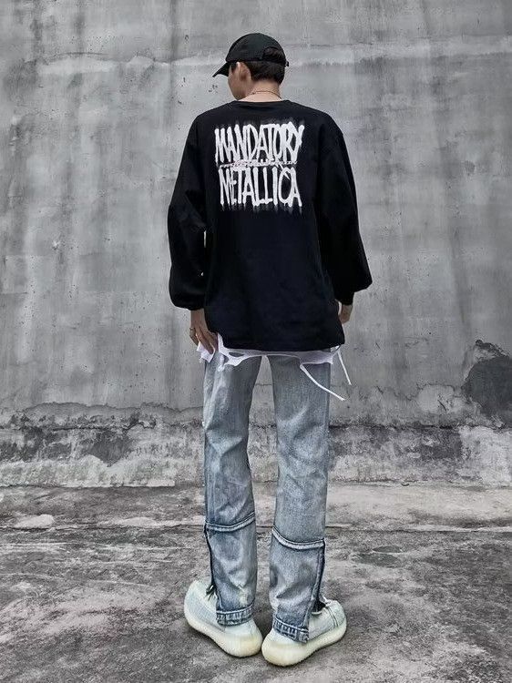 Japanese Brand Retro loose straight leg high street jeans Size US 28 / EU 44 - 4 Thumbnail