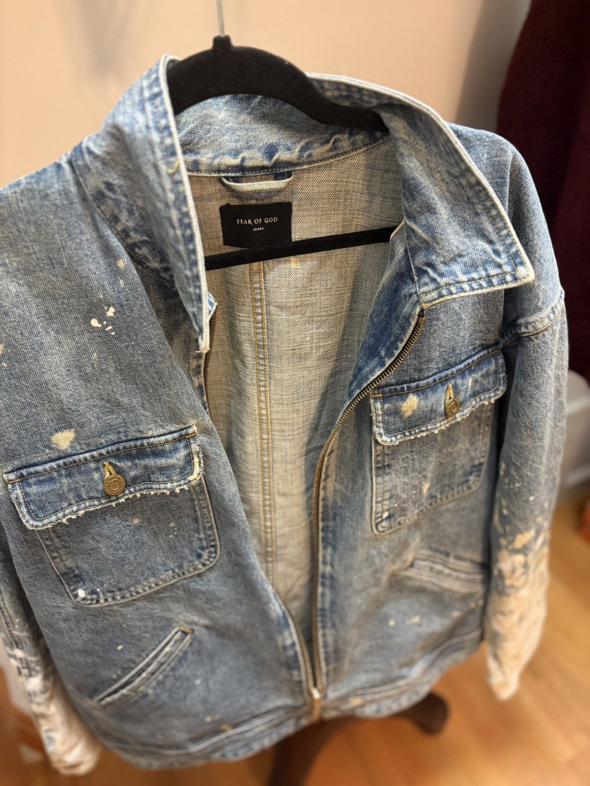Fear of God Fear of God Jeans Distressed Denim Jacket, M (Oversized) Size US M / EU 48-50 / 2 - 2 Thumbnail