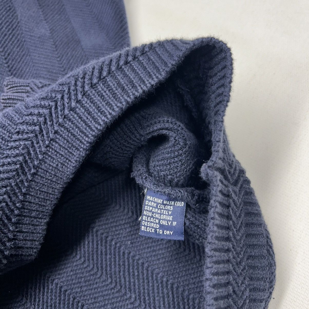 Chaps Ralph Lauren × Ralph Lauren × Vintage VTG Chaps Ralph Lauren Sweater Navy Blue Hand Framed Knit Size US XL / EU 56 / 4 - 8 Thumbnail