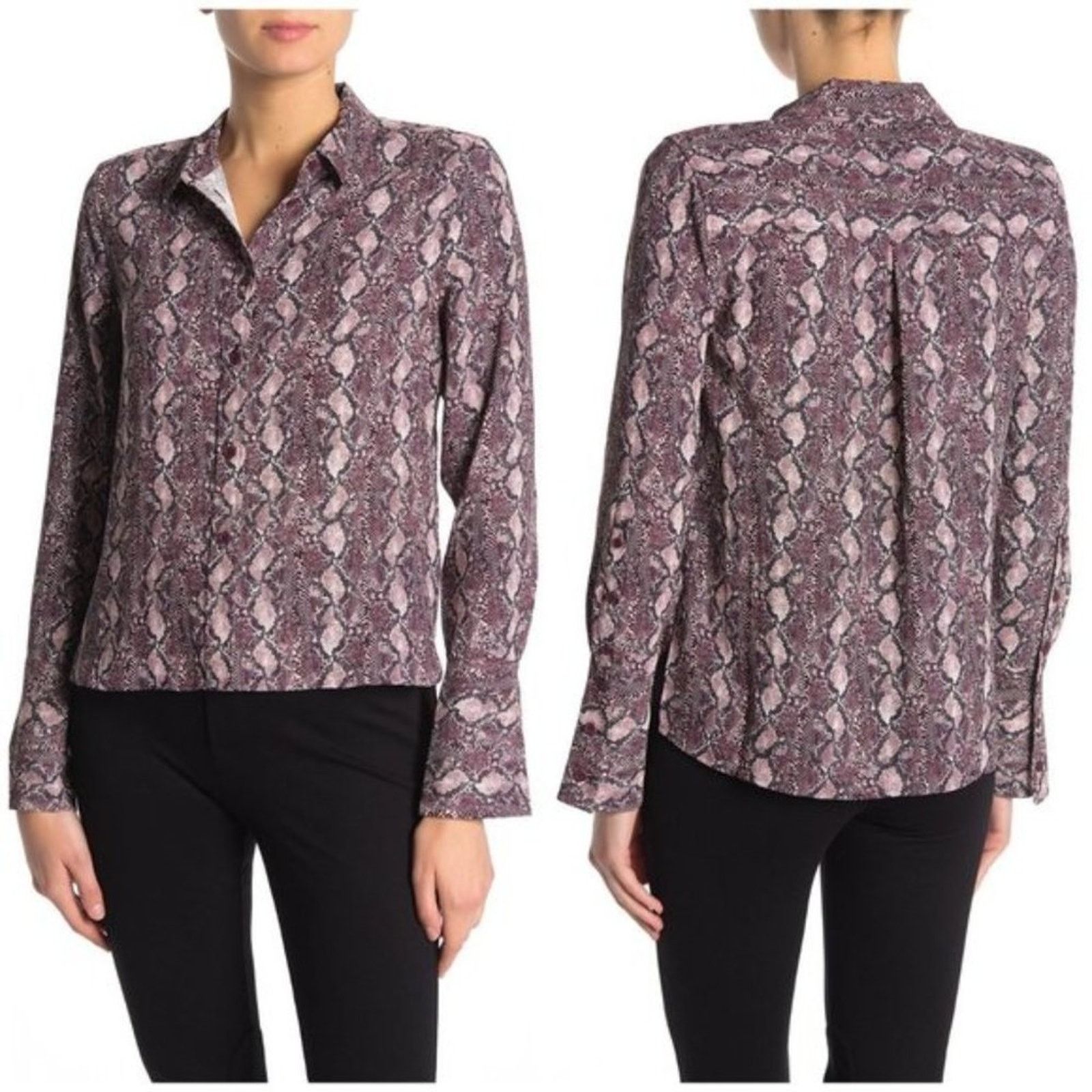 Equipment Equipment Huntley Snake-Print Button-Front Shirt Size S / US 4 / IT 40 - 1 Thumbnail