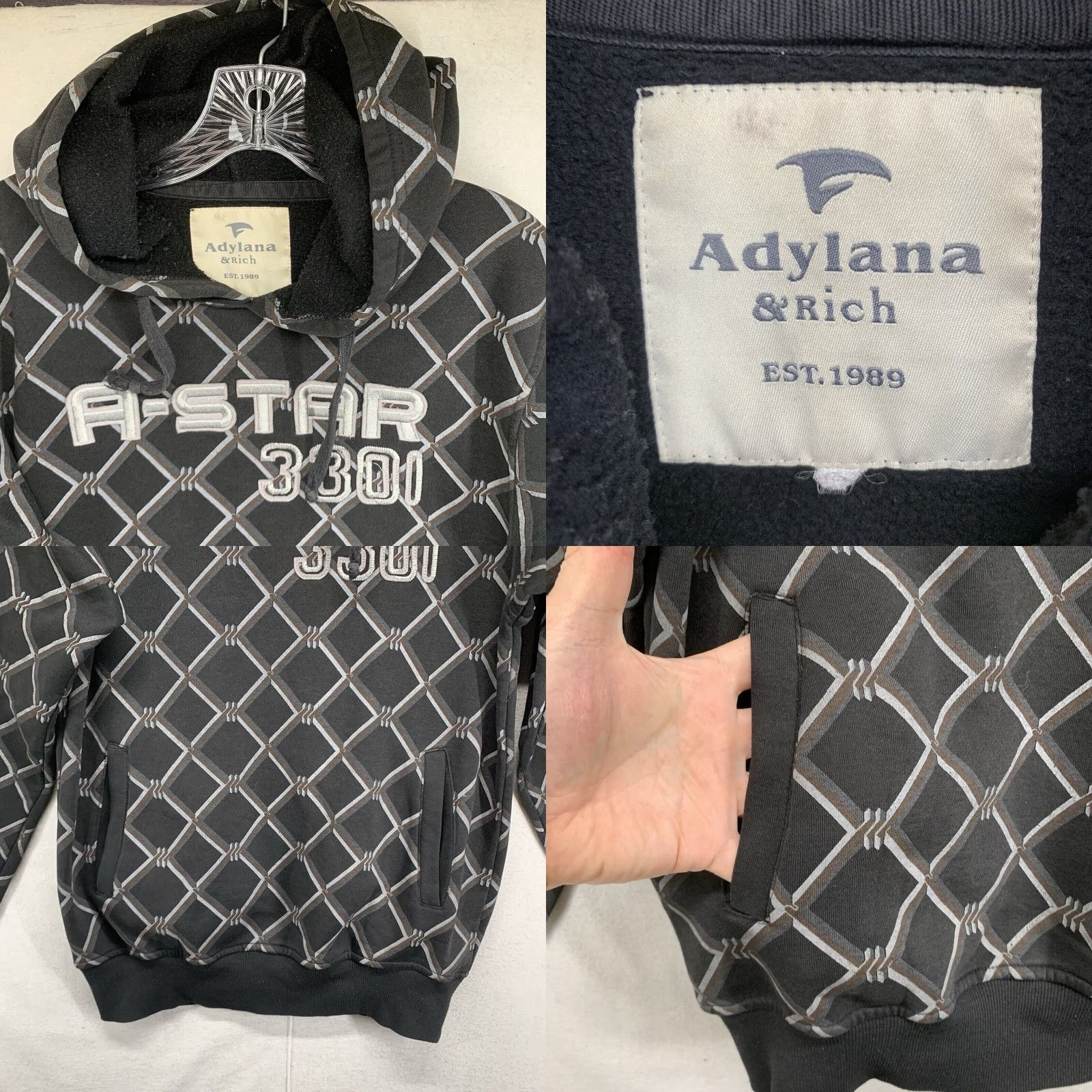 Vintage VINTAGE Adylana & Rich MMA Cage Hoodie Shirt Unisex Small Black Athletic Fit Fleece Graphic UFC Embroidered 90s Sport Pullover Mens Womens Size US S / EU 44-46 / 1 - 8 Thumbnail