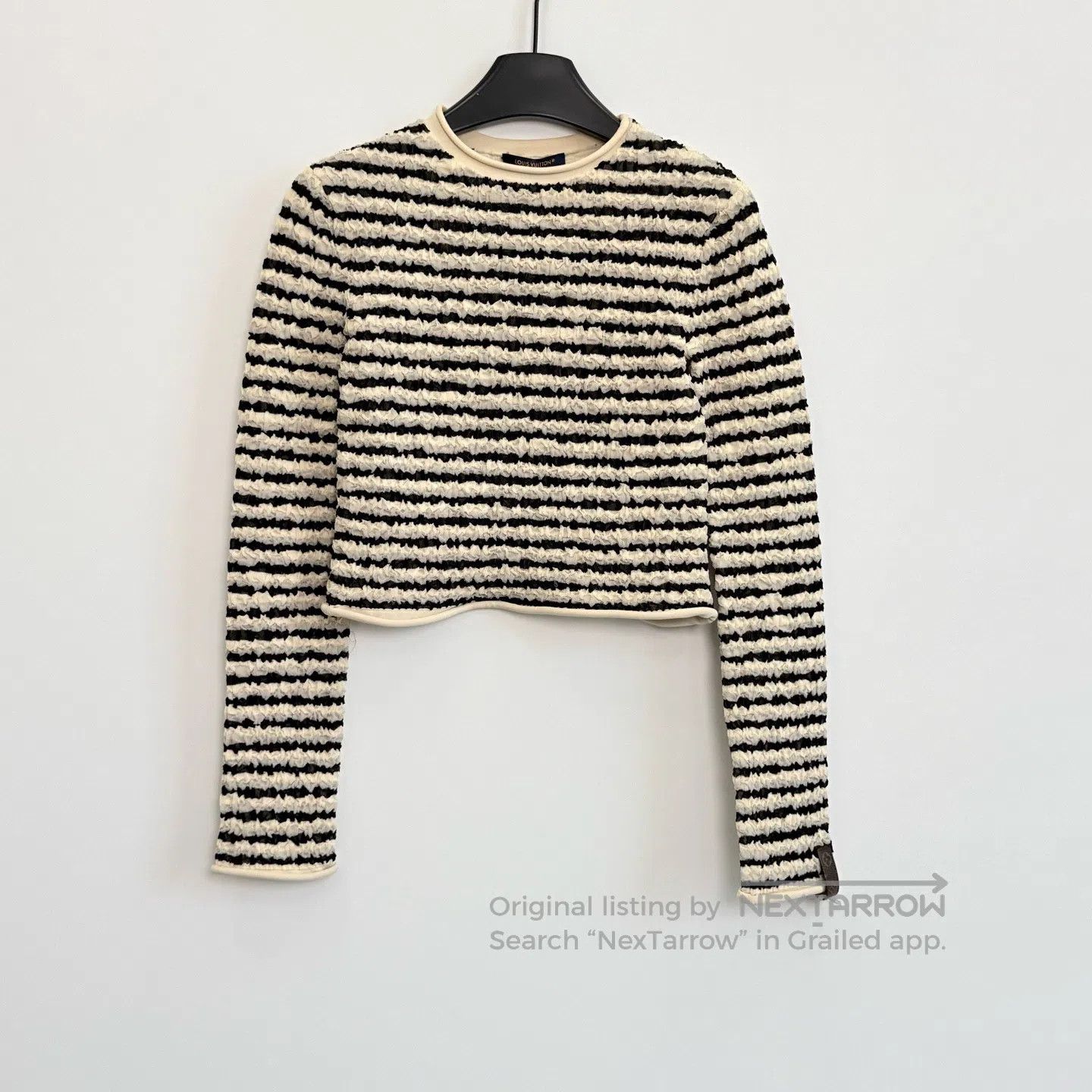 Louis Vuitton Louis Vuitton Pleated Texture Horizontal Stripe T-Shirt| Size XS / US 0-2 / IT 36-38 - 1 Thumbnail