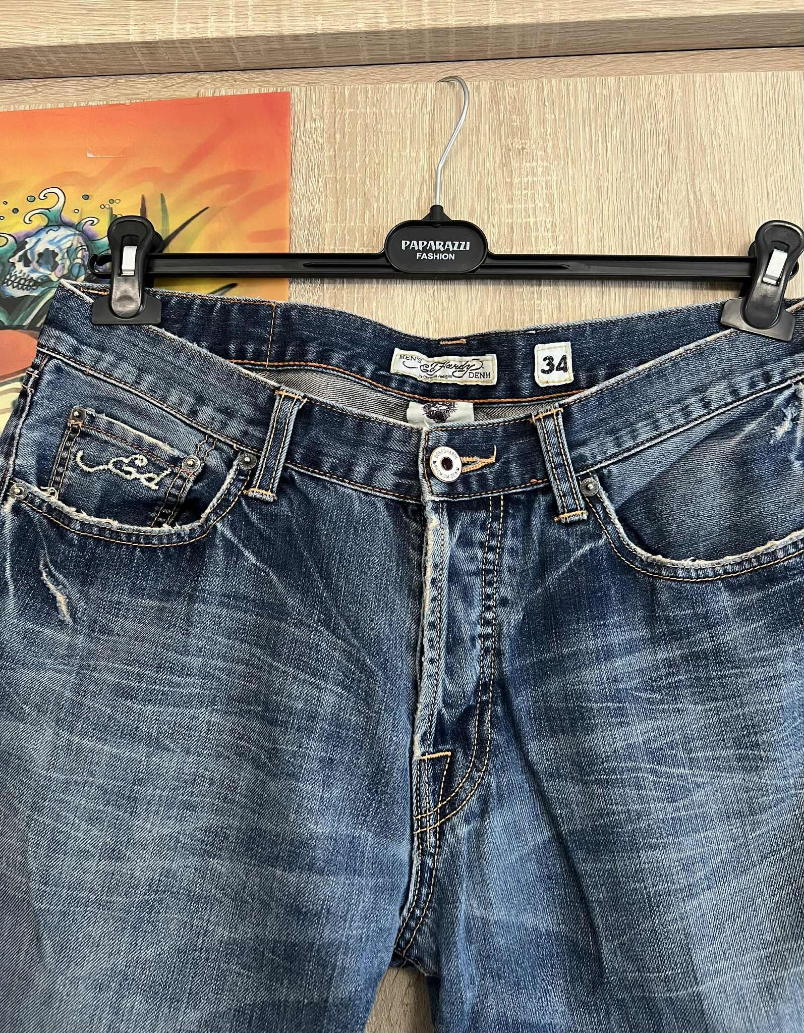 Ed Hardy Ed Hardy denim pants vintage avant-garde Size US 34 / EU 50 - 2 Thumbnail