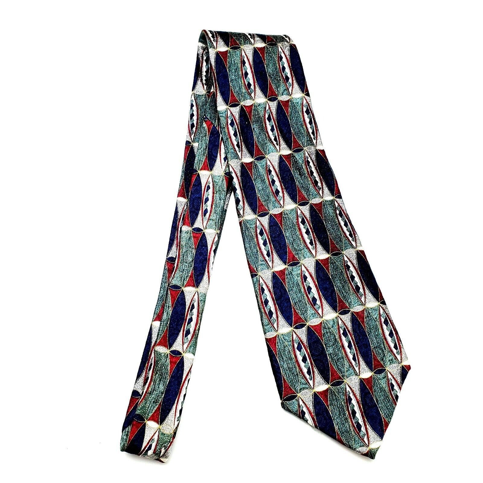Pierre Cardin Pierre Cardin Green Silk Tie Abstract Print Wide Size ONE SIZE - 6 Thumbnail